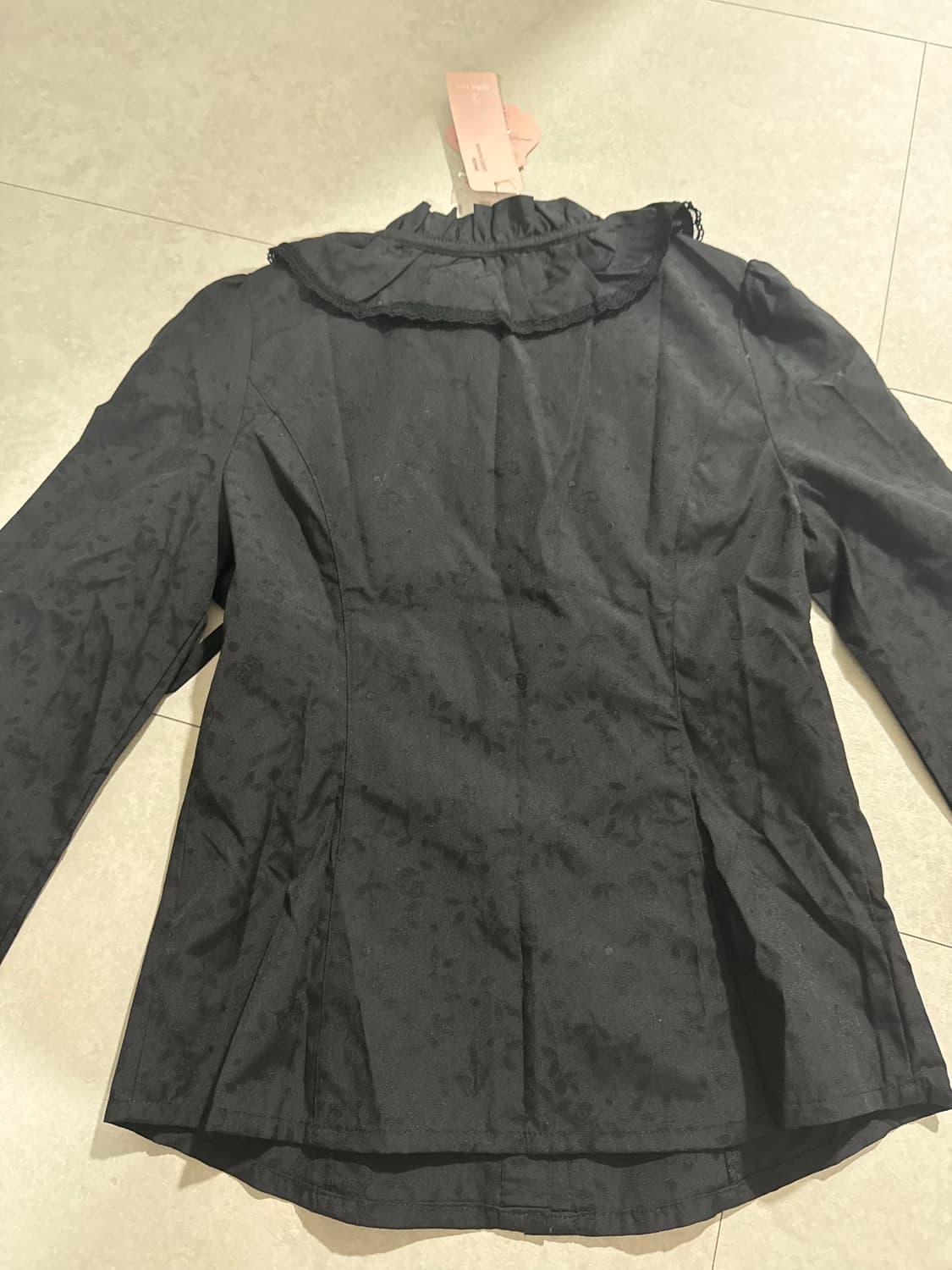 로리타 블라우스 셔츠 레이스 프릴 셔츠 큐빅 리본 고딕로리타 고스펑크 상품이미지5