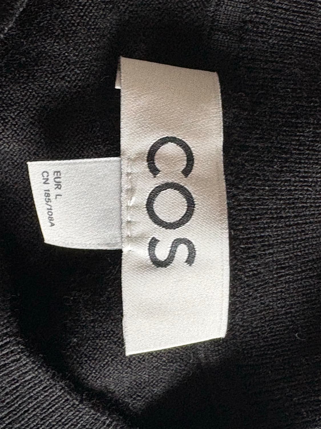 cos 슬림 메리노 울 크루넥 스웨터 니트 블랙 L 상품이미지3