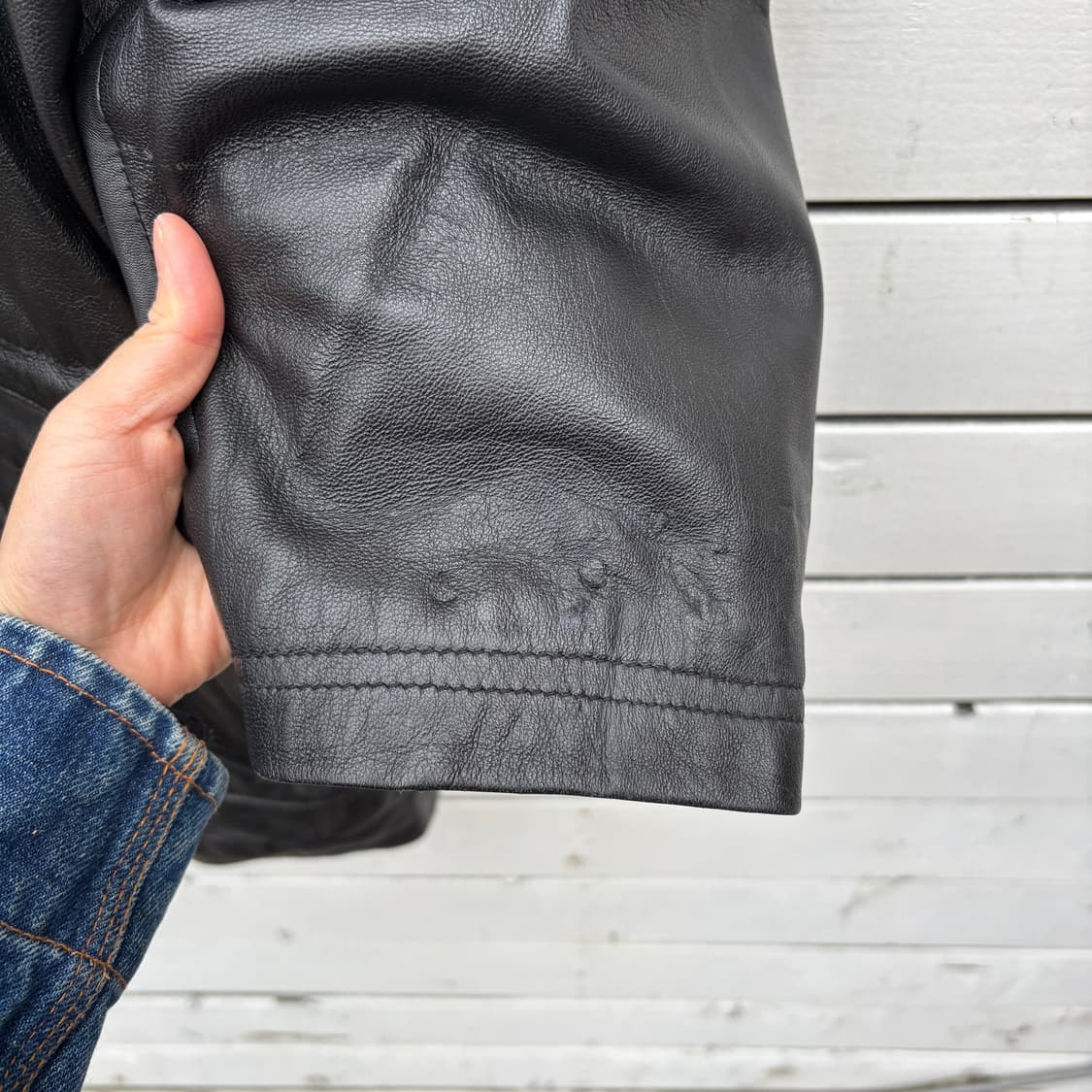 Vintage 빈티지 레더 가죽 카코트 자켓 상품이미지7