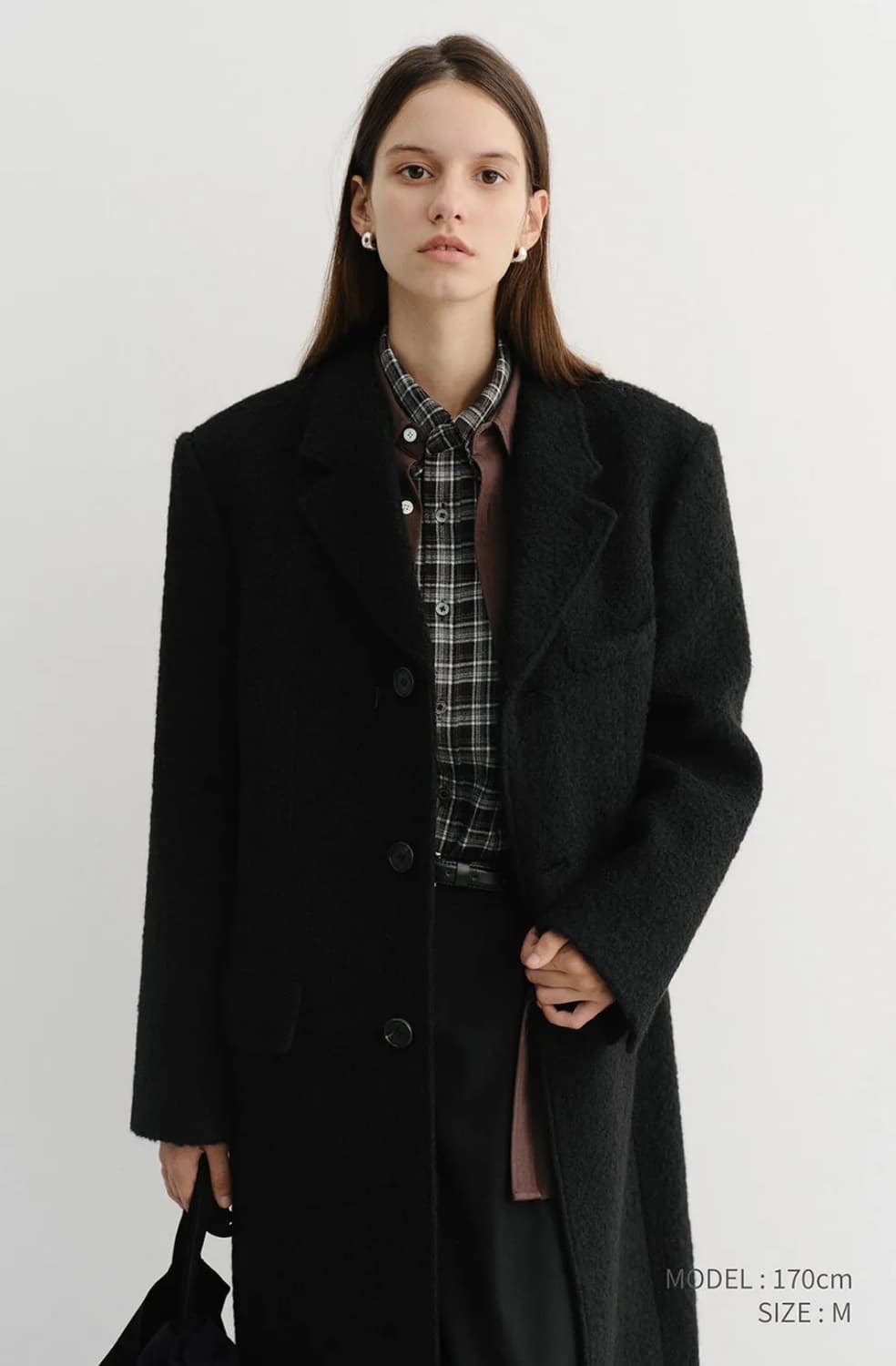 던스트 유니섹스 투웨이 부클 울코트 블랙 / S 상품이미지2