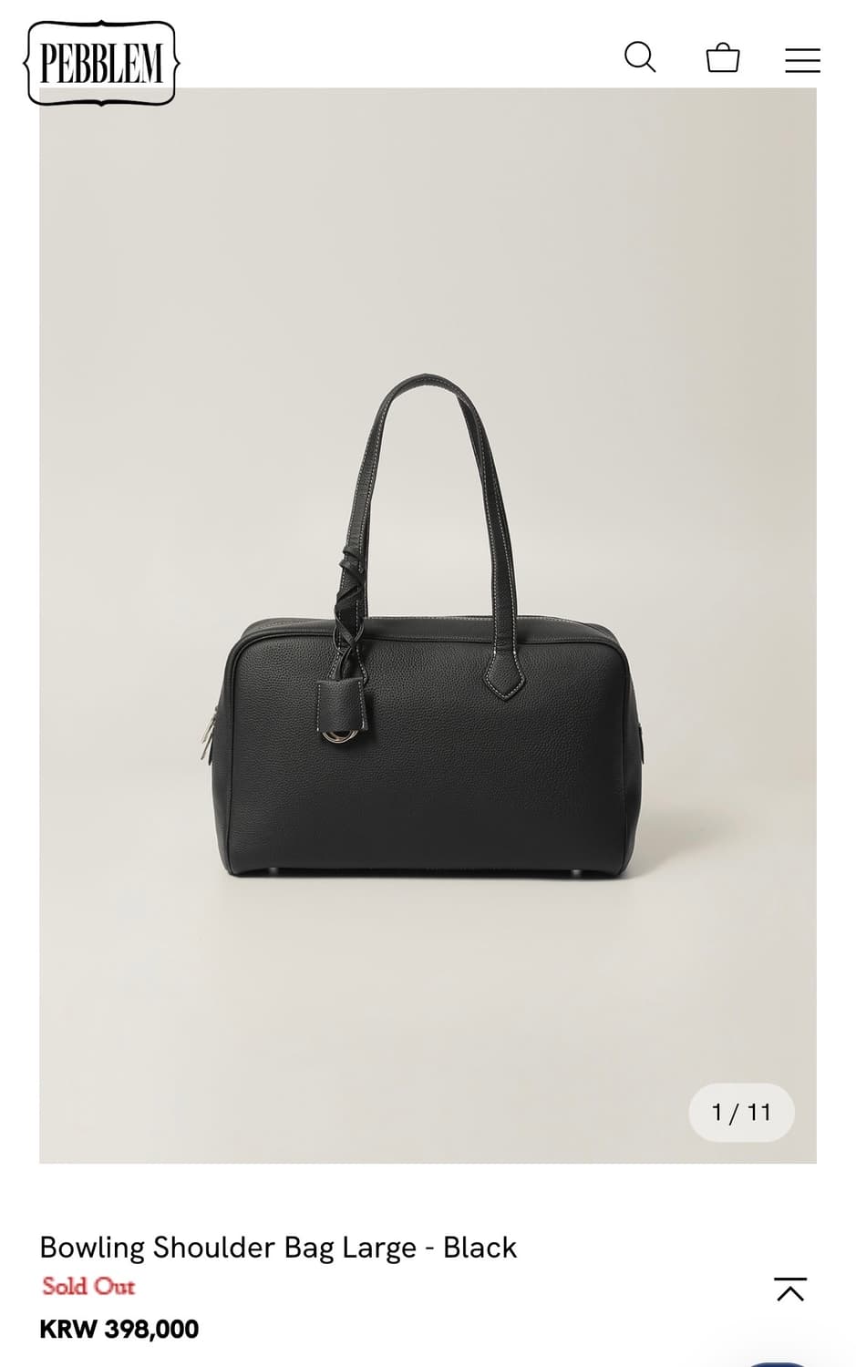 페블엠 볼링 숄더백 라지 블랙 상품이미지8