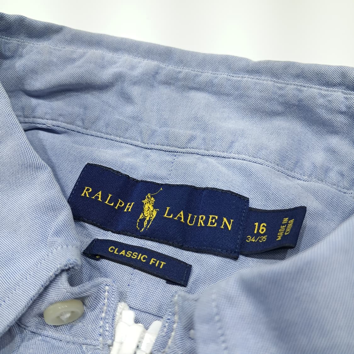 CK067 FREE 폴로 00s 리메이크 클래식블루 크롭 셔츠 상품이미지3