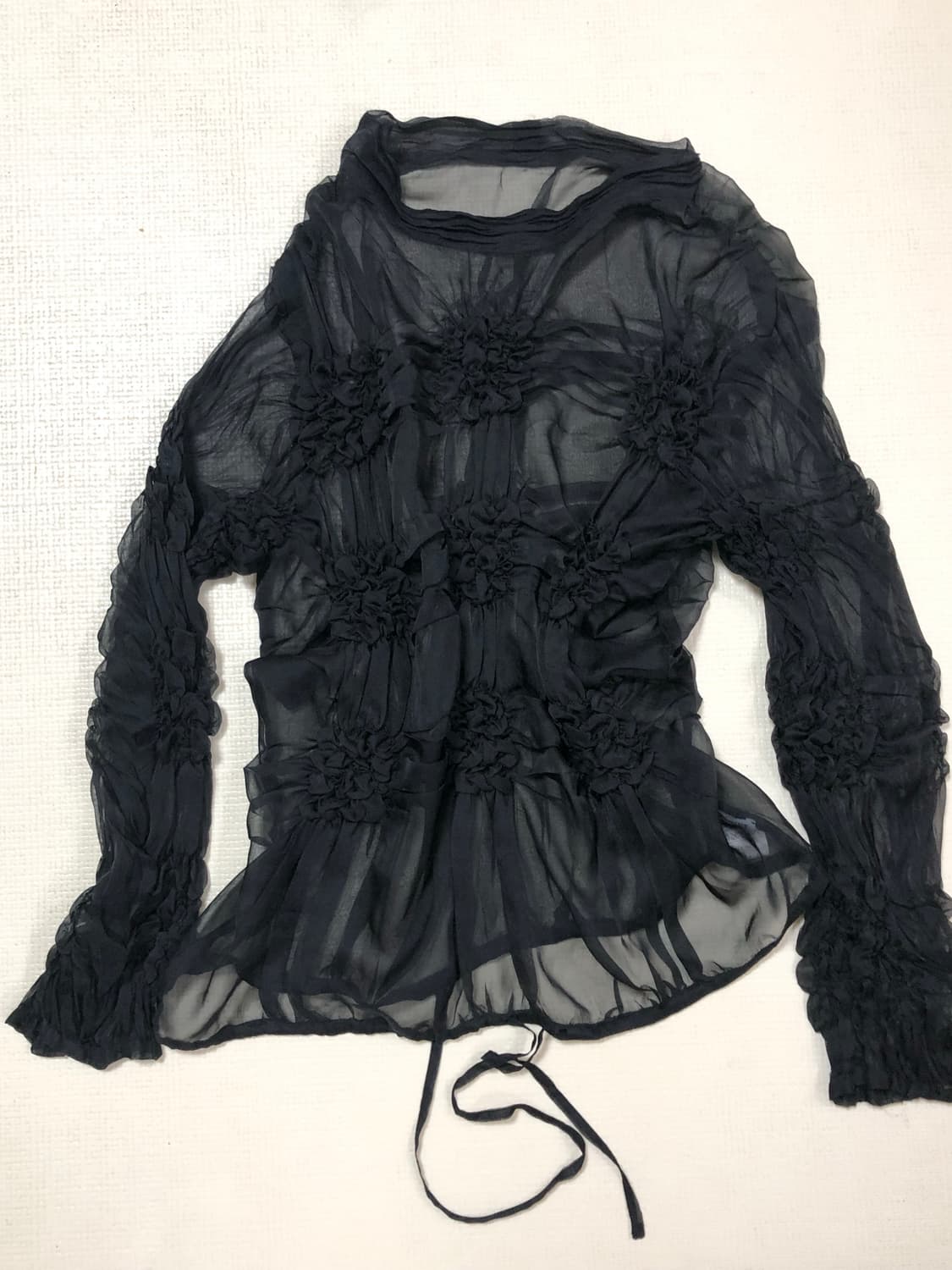 빈티지 블랙 셔링 탑 상품이미지10