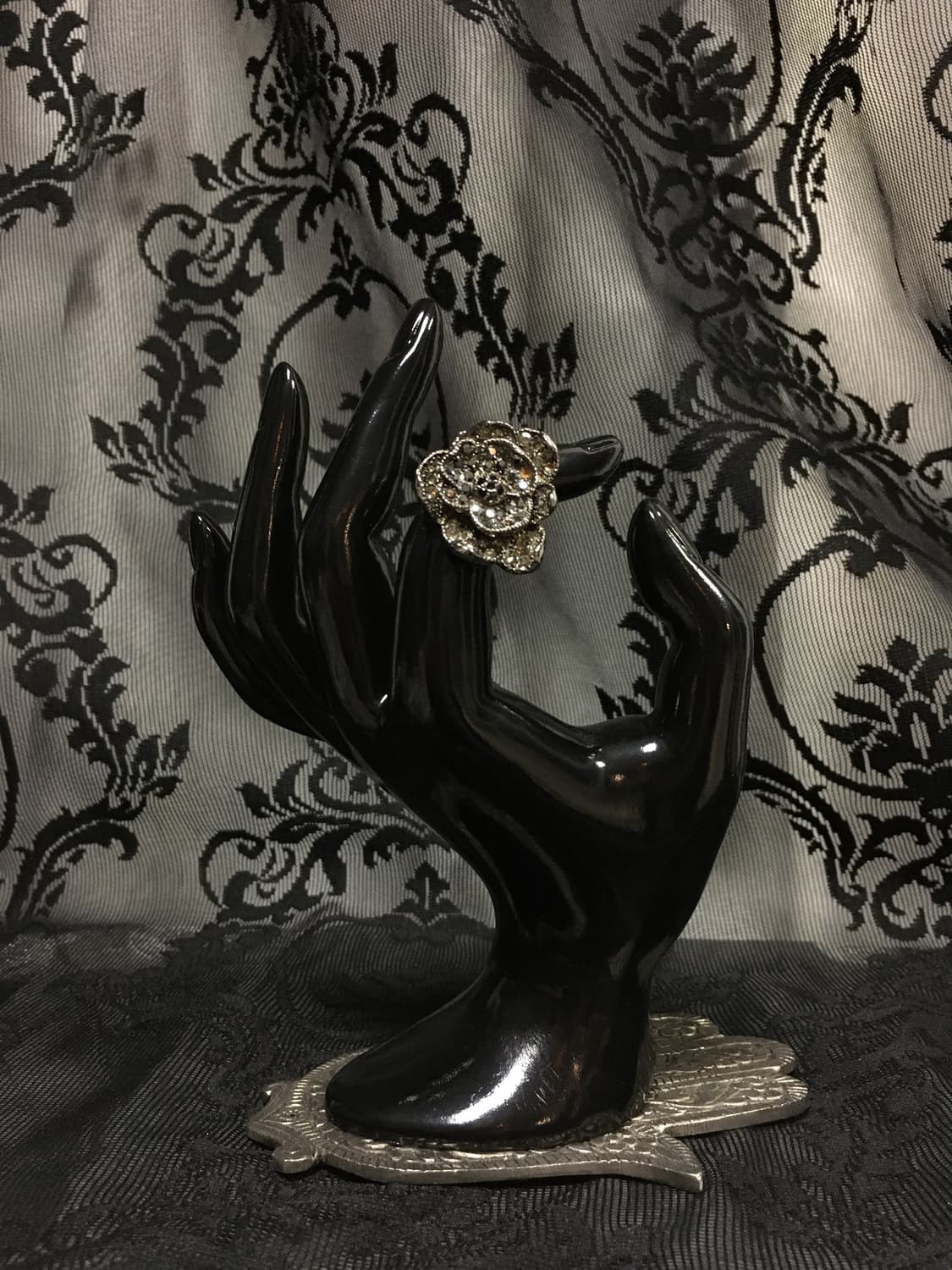 Vintage 핀터레스트 빅 로즈 장미 팬던트 링 반지 상품이미지5