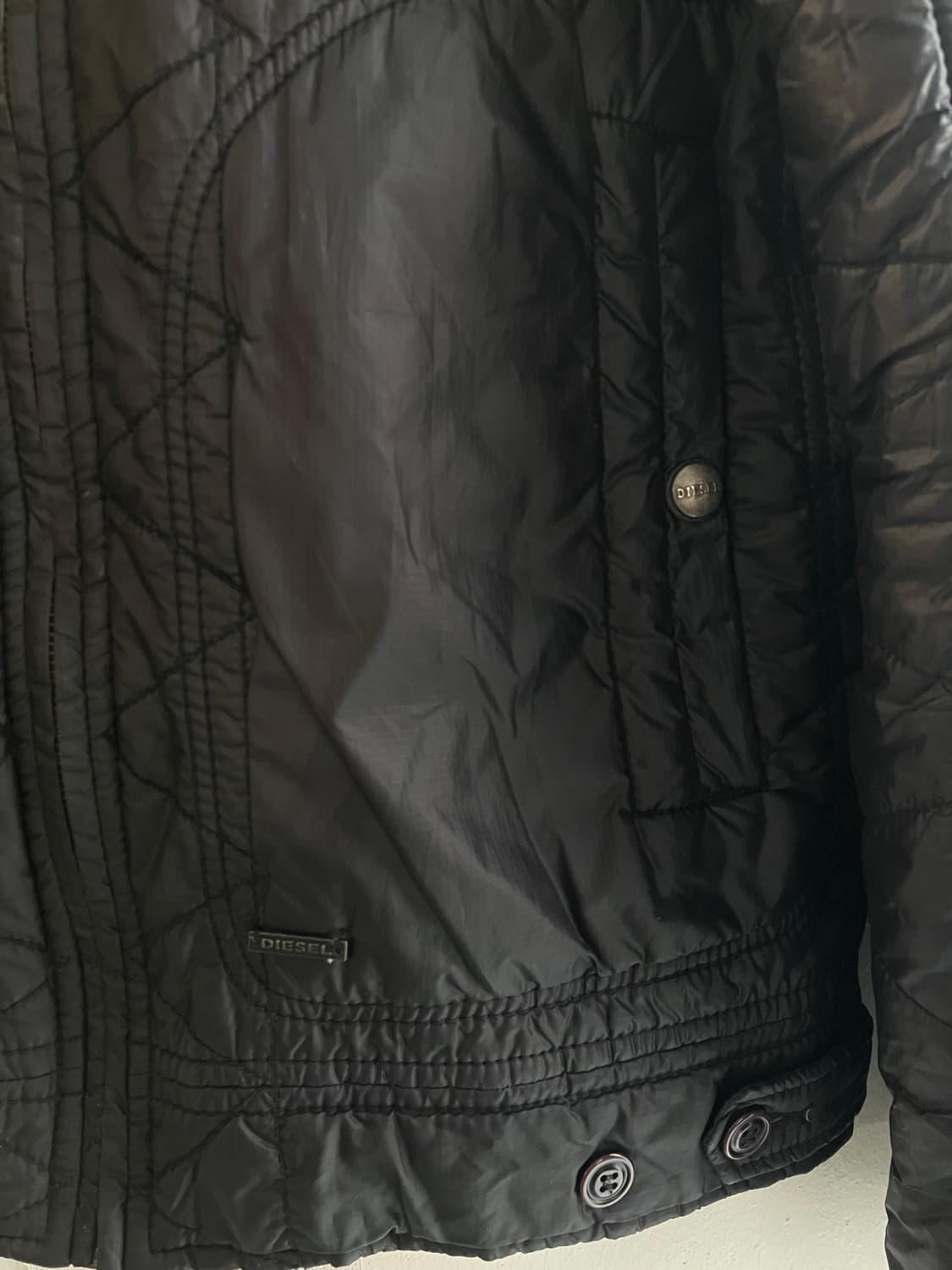 Diesel 블랙 퀼팅 자켓 M 상품이미지2