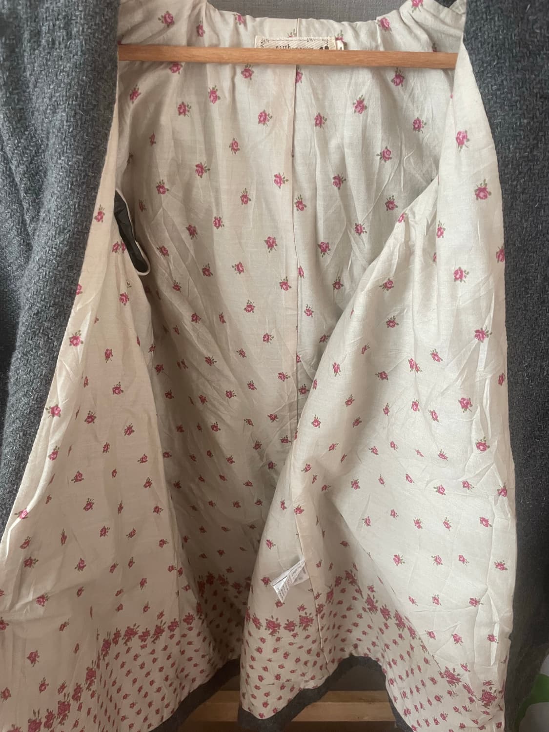 빈티지 모리걸 어스뮤직 울 블렌드 퍼 떡코🌸🩶 상품이미지3