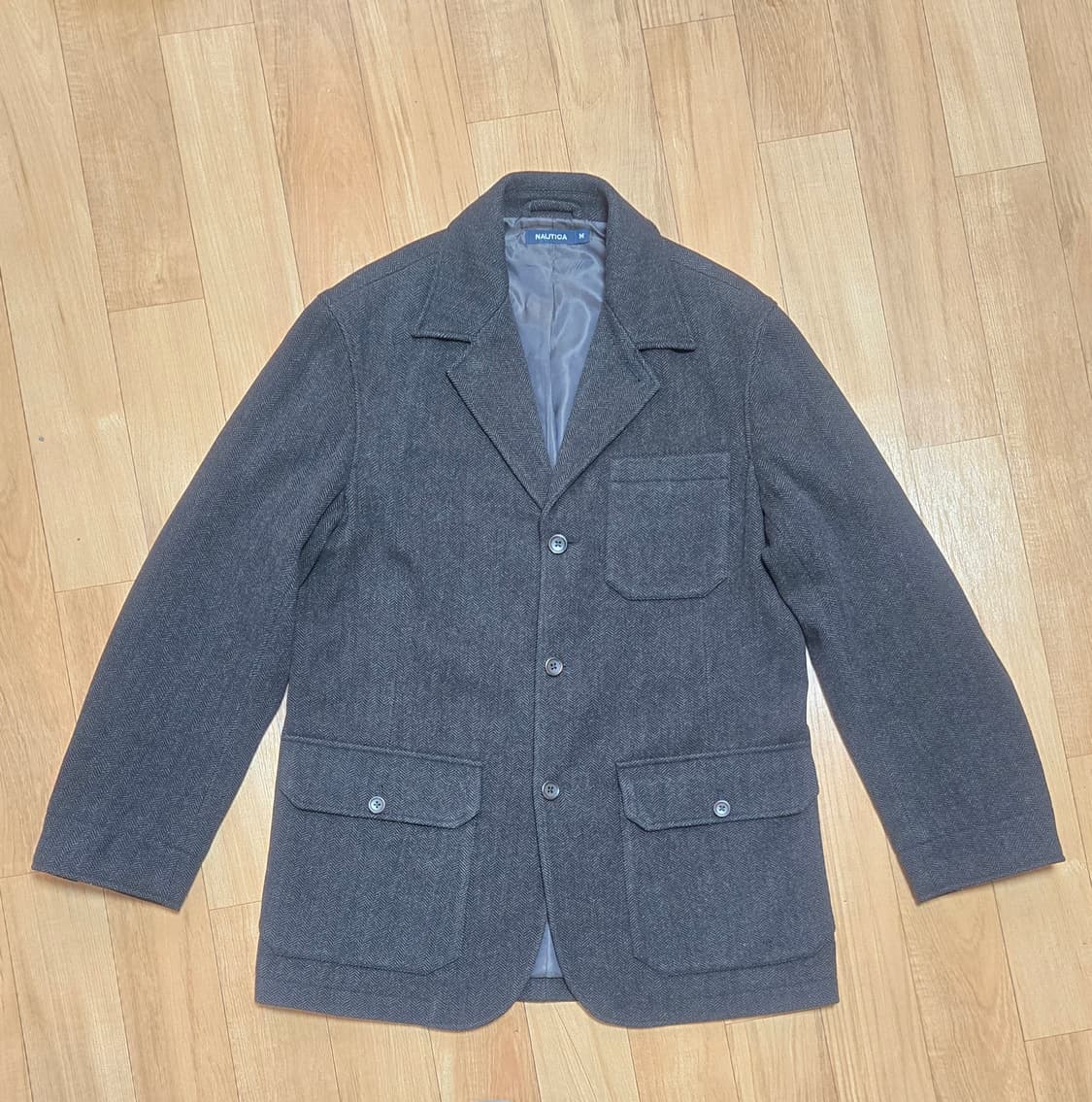 Nautica 노티카 남성 헤링본 다크 브라운 겨울 자켓, 코트 상품이미지3