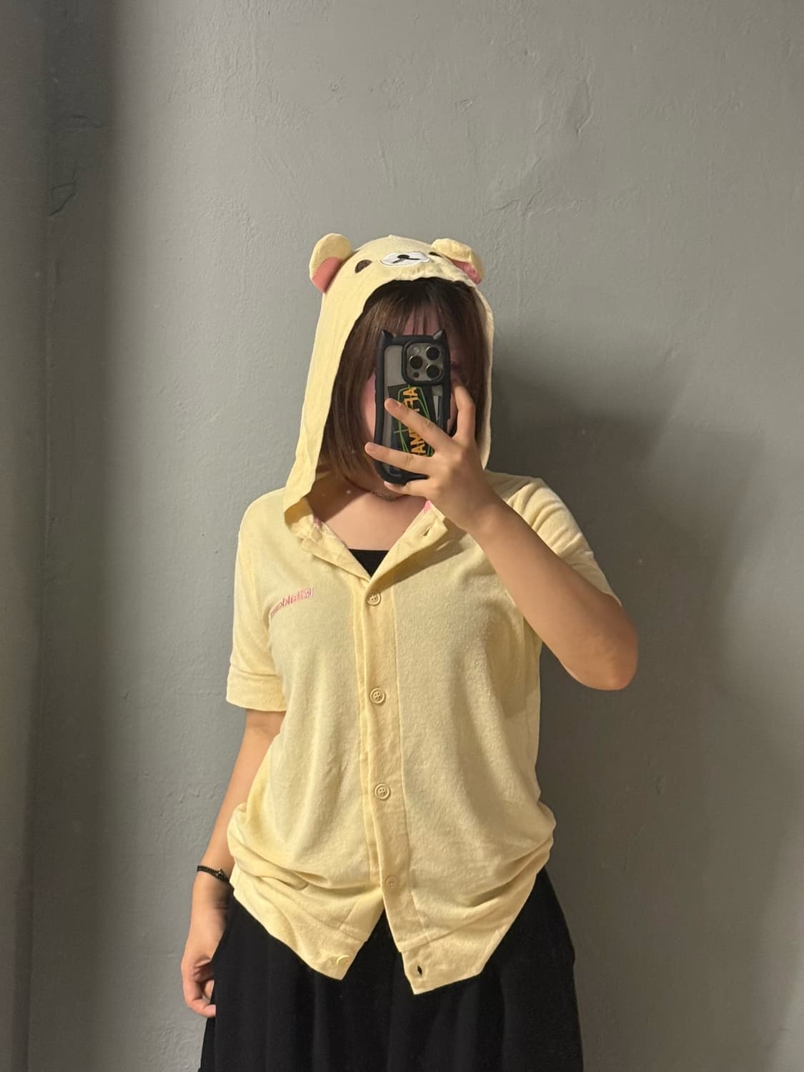 Rilakuma face point button hoodie 상품이미지1