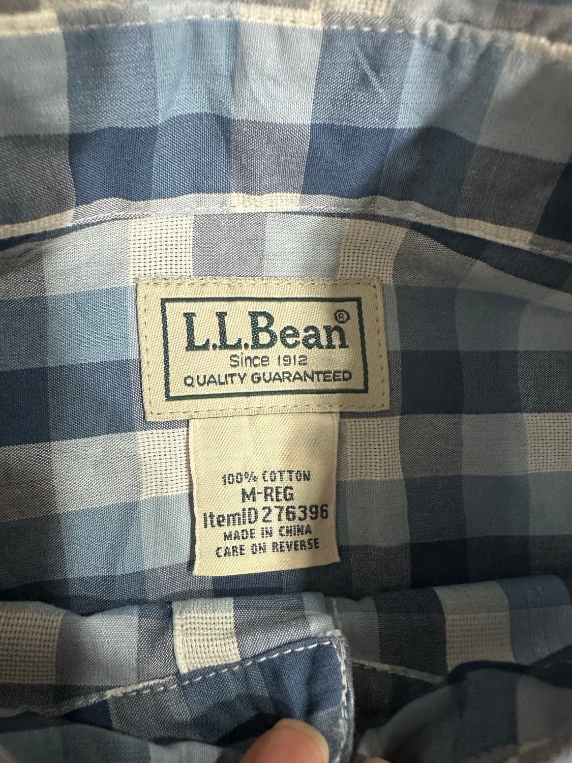 L.L.Bean 깅엄체크 반팔 셔츠 M 새제품 상품이미지3