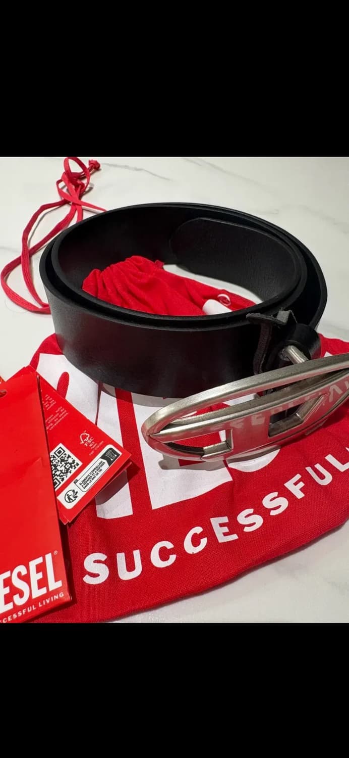 디젤 B-1DR 레더 D버클 벨트 블랙 상품이미지2