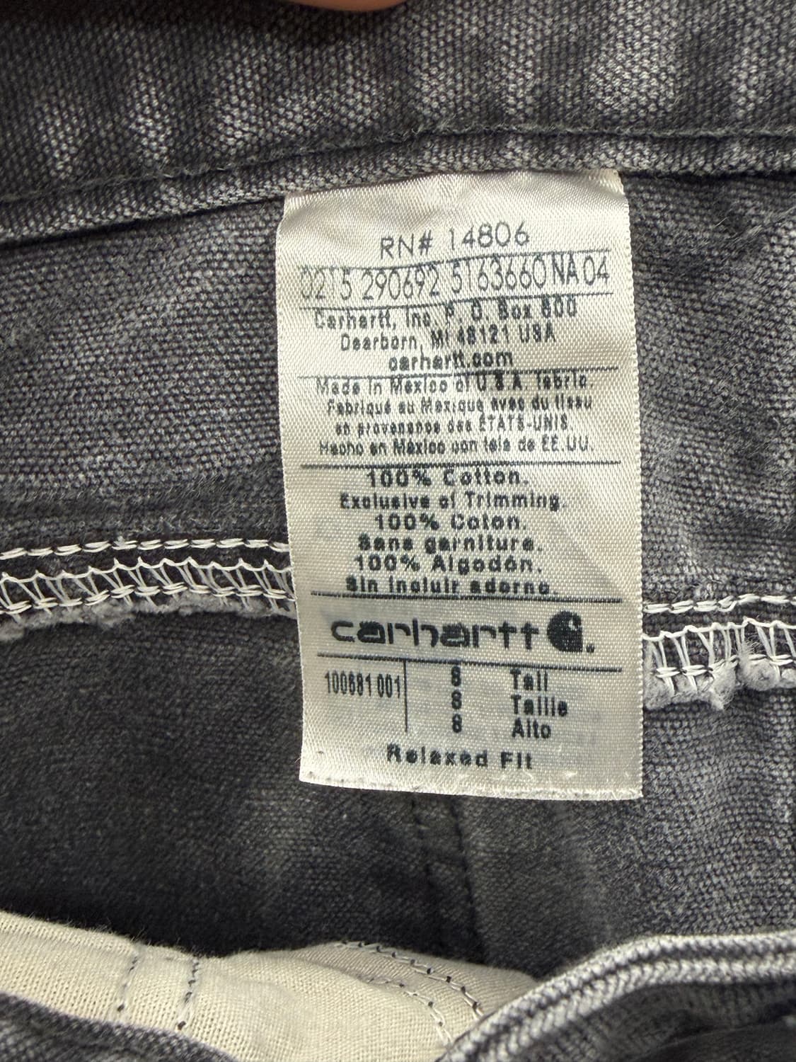 10s 칼하트 더블니 blk 블랙 워싱 팬츠 상품이미지8
