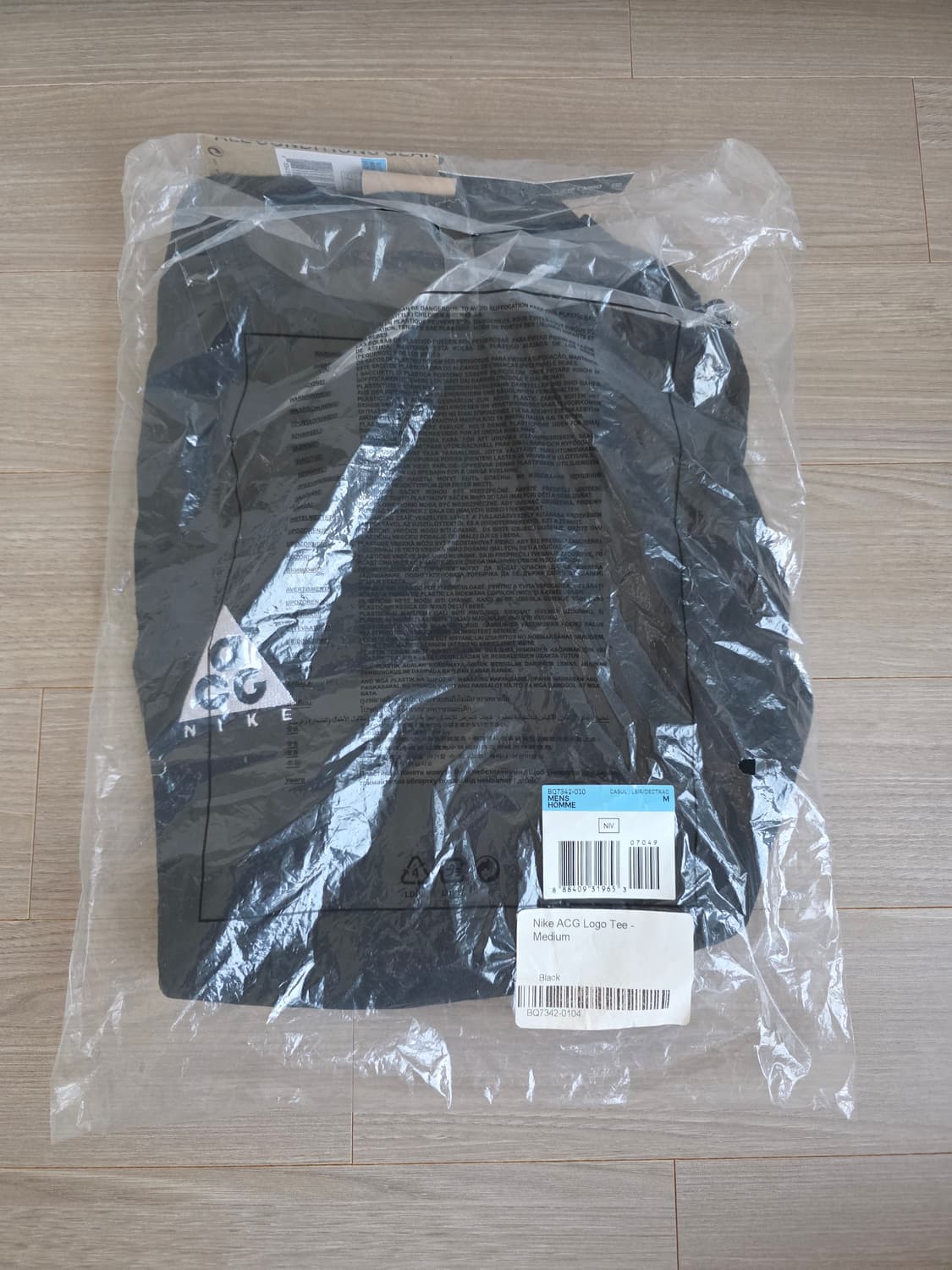 [M] 나이키 ACG 로고 티셔츠 블랙 앤트러사이트 - US/EU 상품이미지1