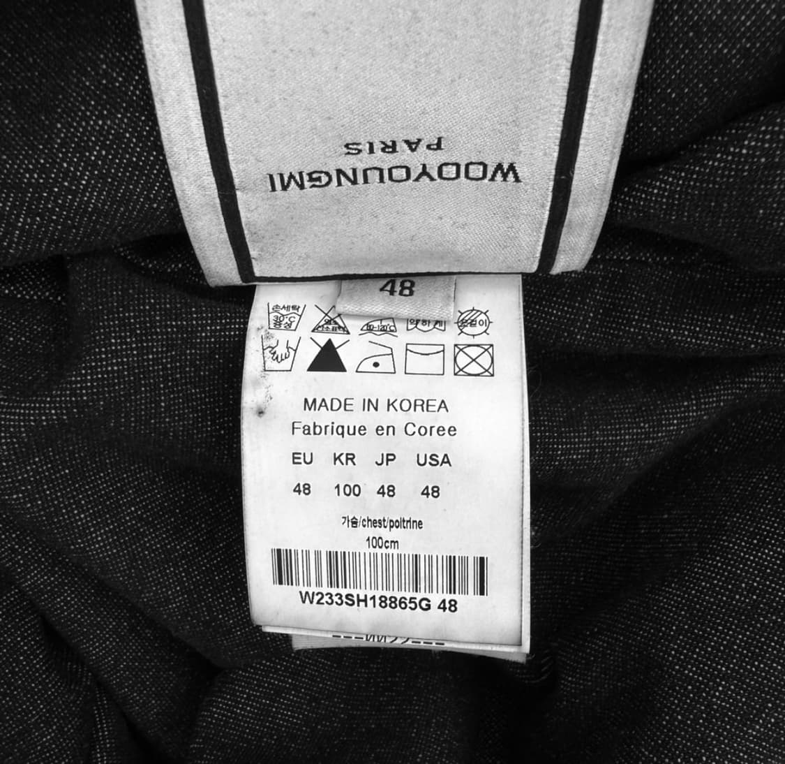 [48] 우영미 남성 패디드 오버사이즈 포켓 데님 셔츠 자켓 블랙 상품이미지9