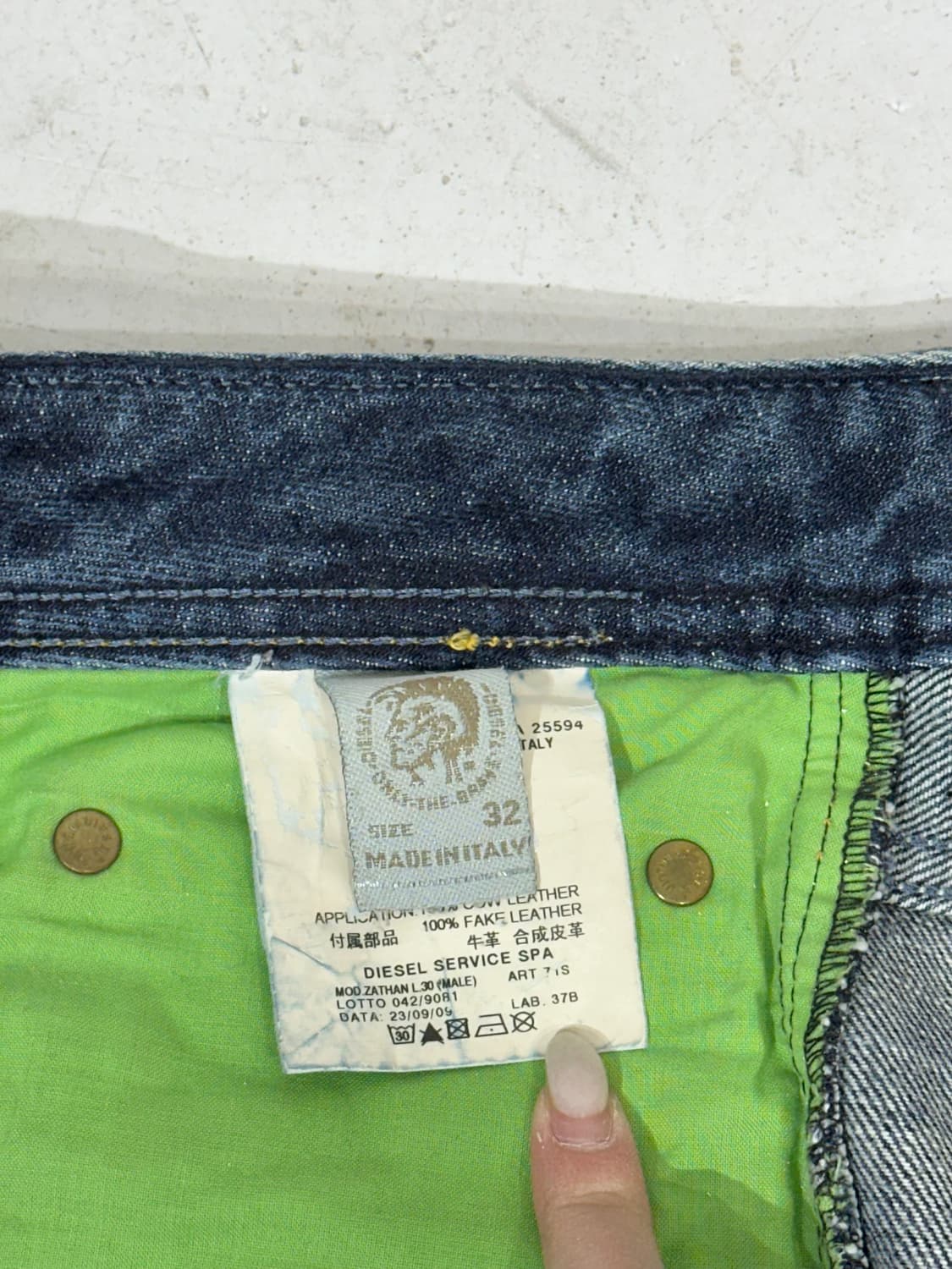 디젤 진청 포인트 워싱 새깅 데님 팬츠 청바지 32 상품이미지7