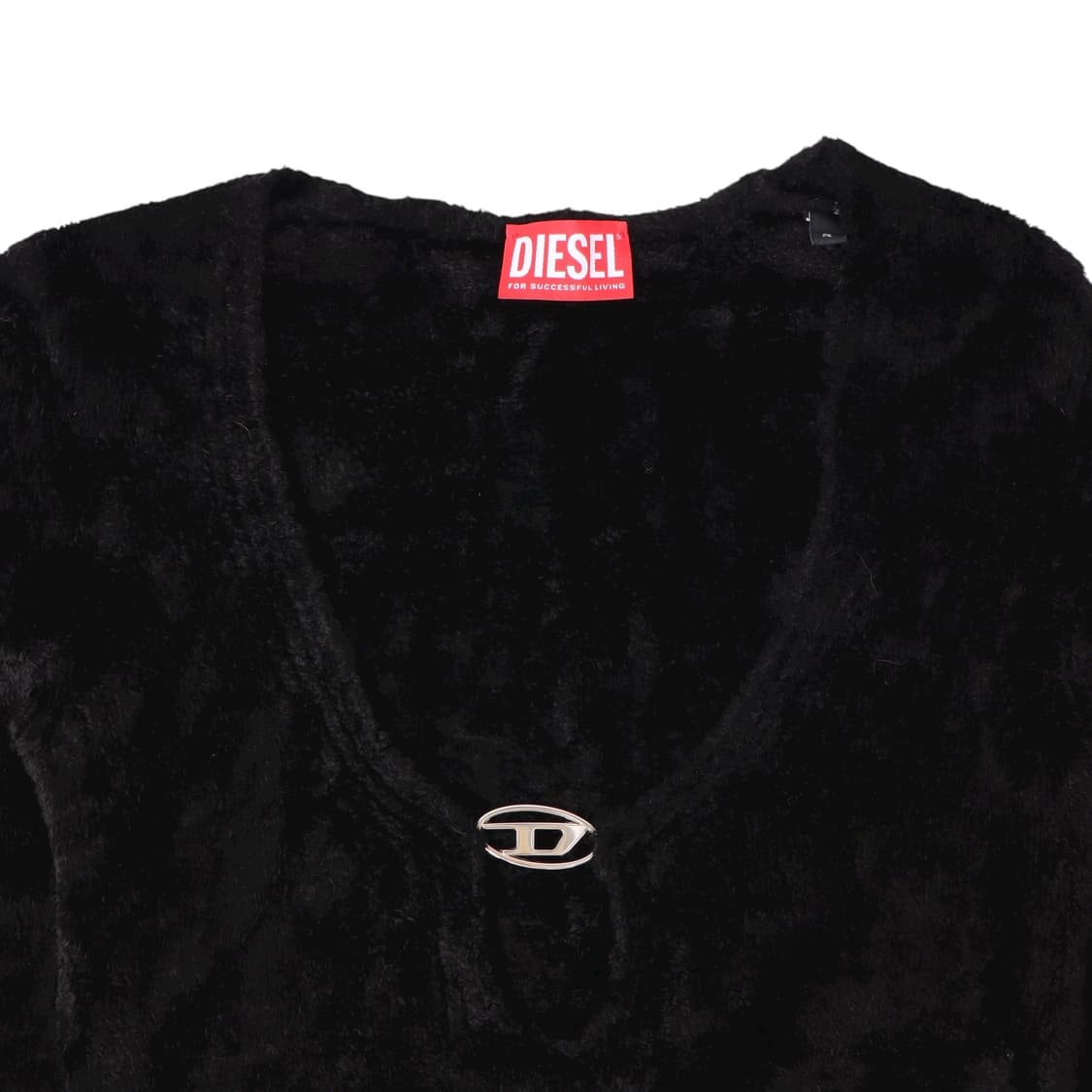 디젤 벨벳 실버로고 크롭 벨벳 니트 상품이미지2