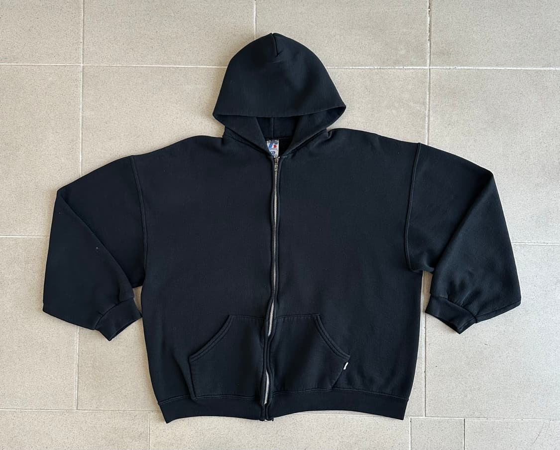 빈티지 러셀 후드집업 블랙 XL 상품이미지1