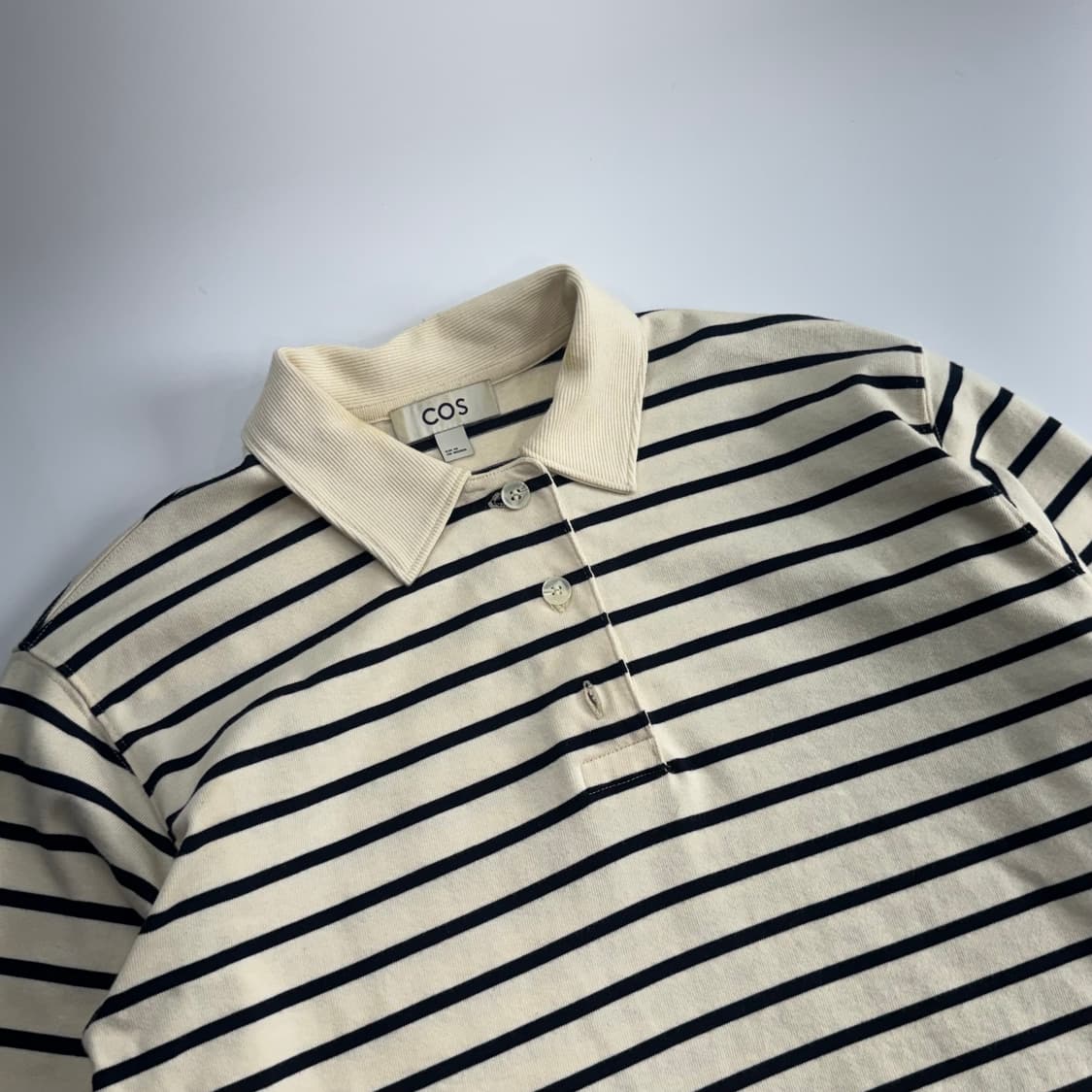 Cos 코스 네이비 스트라이프 롱슬리브 카라티 상품이미지4
