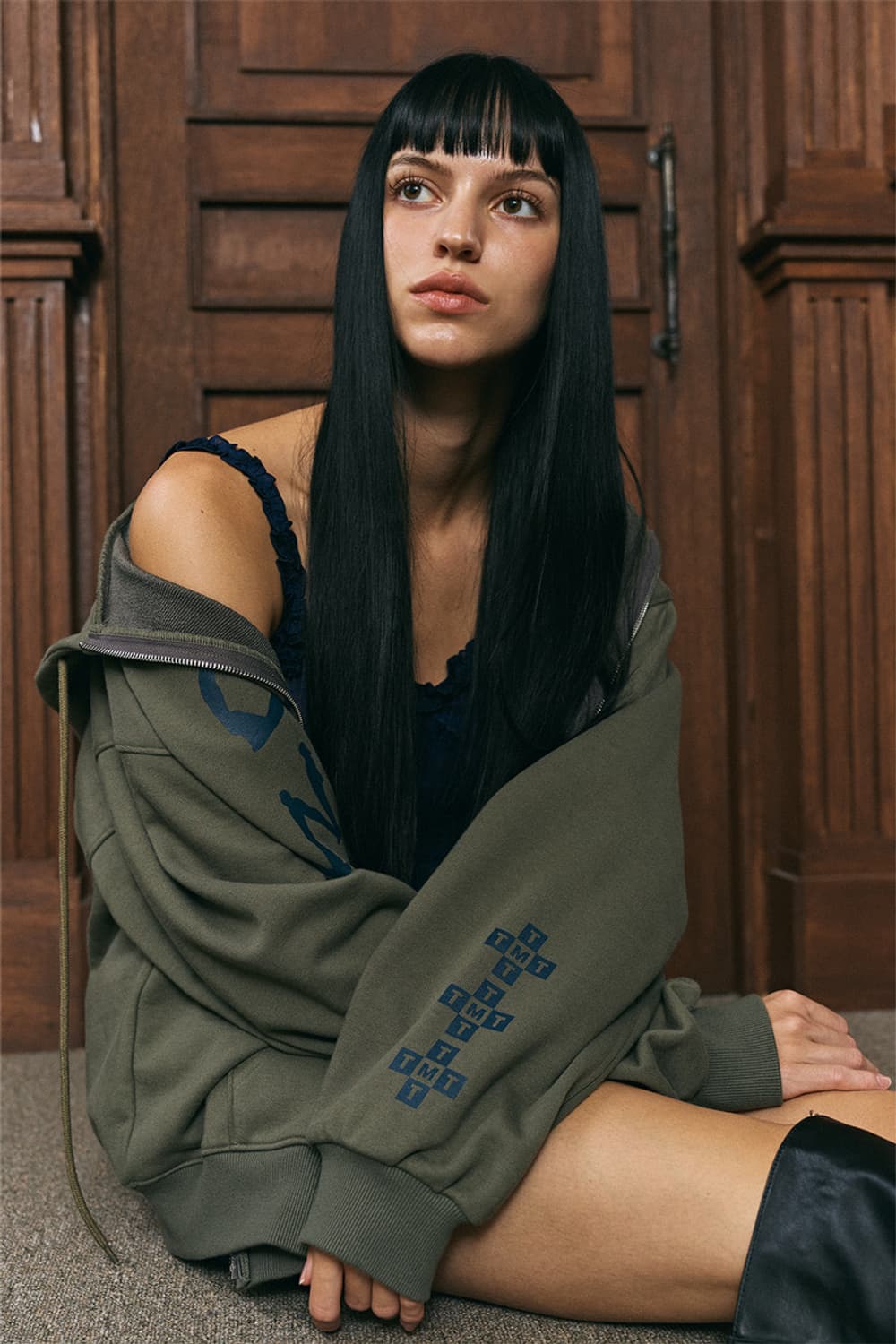 (택O) 투머치택스 오버워크 후드집업 (카키) 상품이미지2