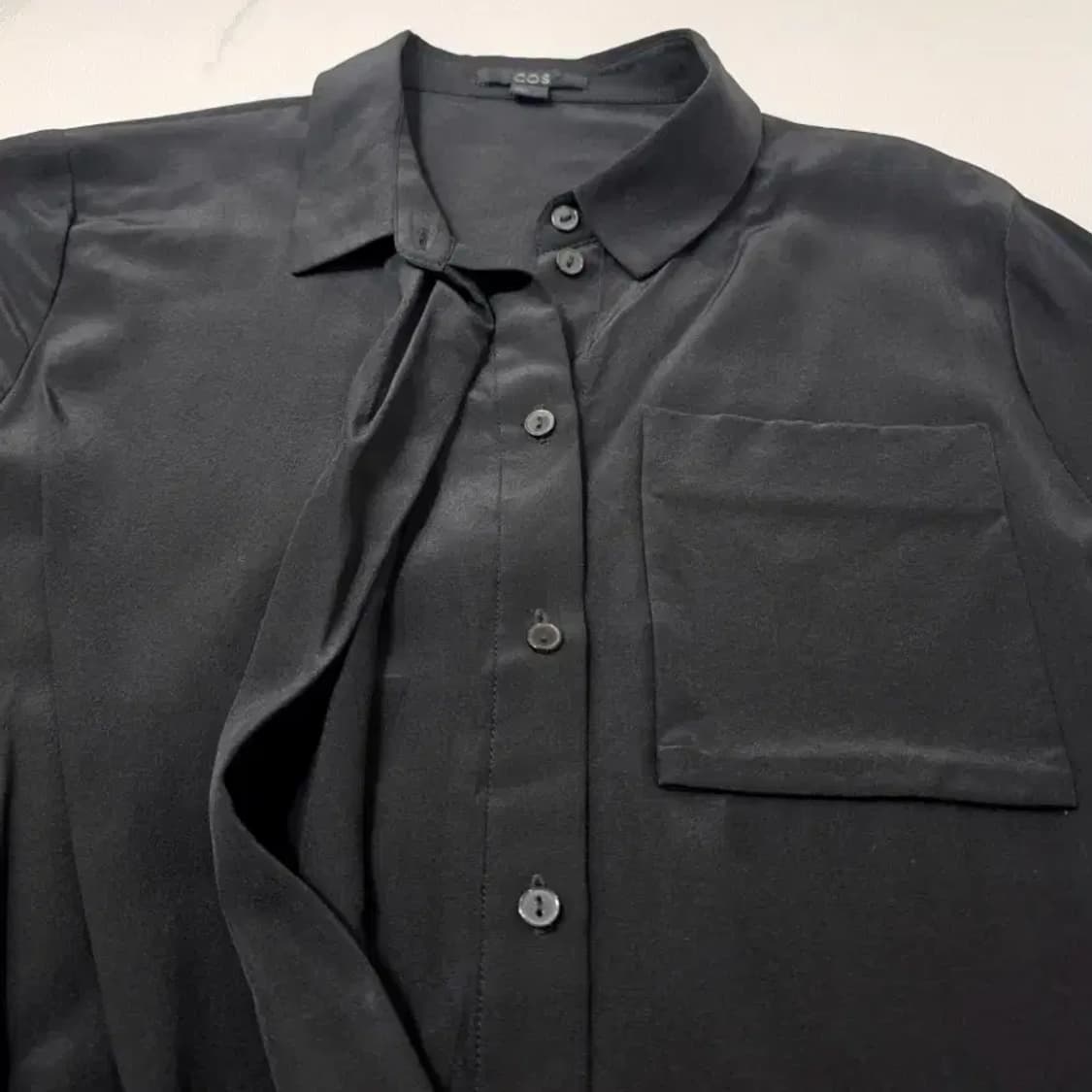 COS 코스 100% 실크 비대칭 드레이프 셔츠 44~55 상품이미지2