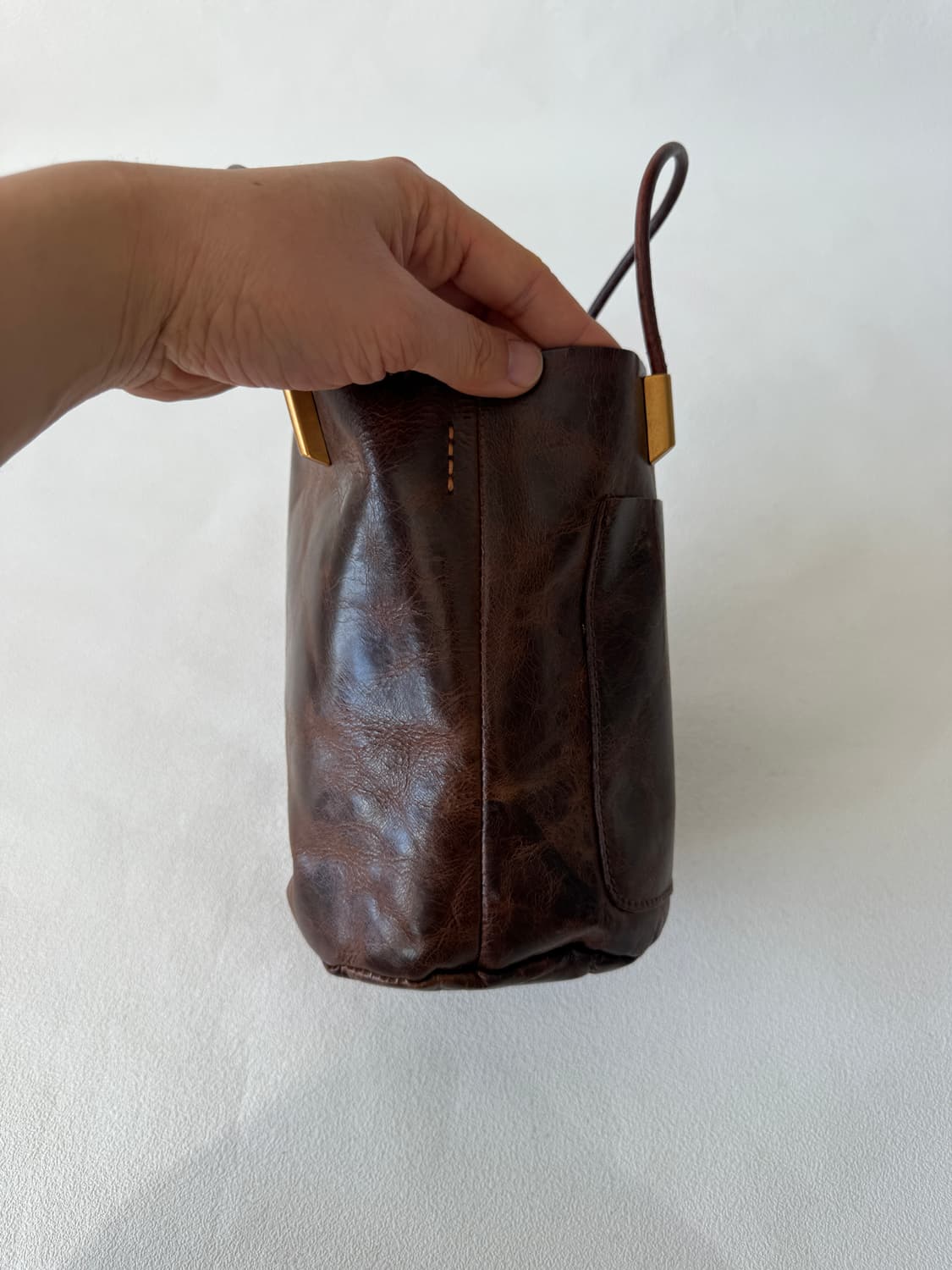 Pre owned 레더 토트 크로스백(황동 부자재) 상품이미지4