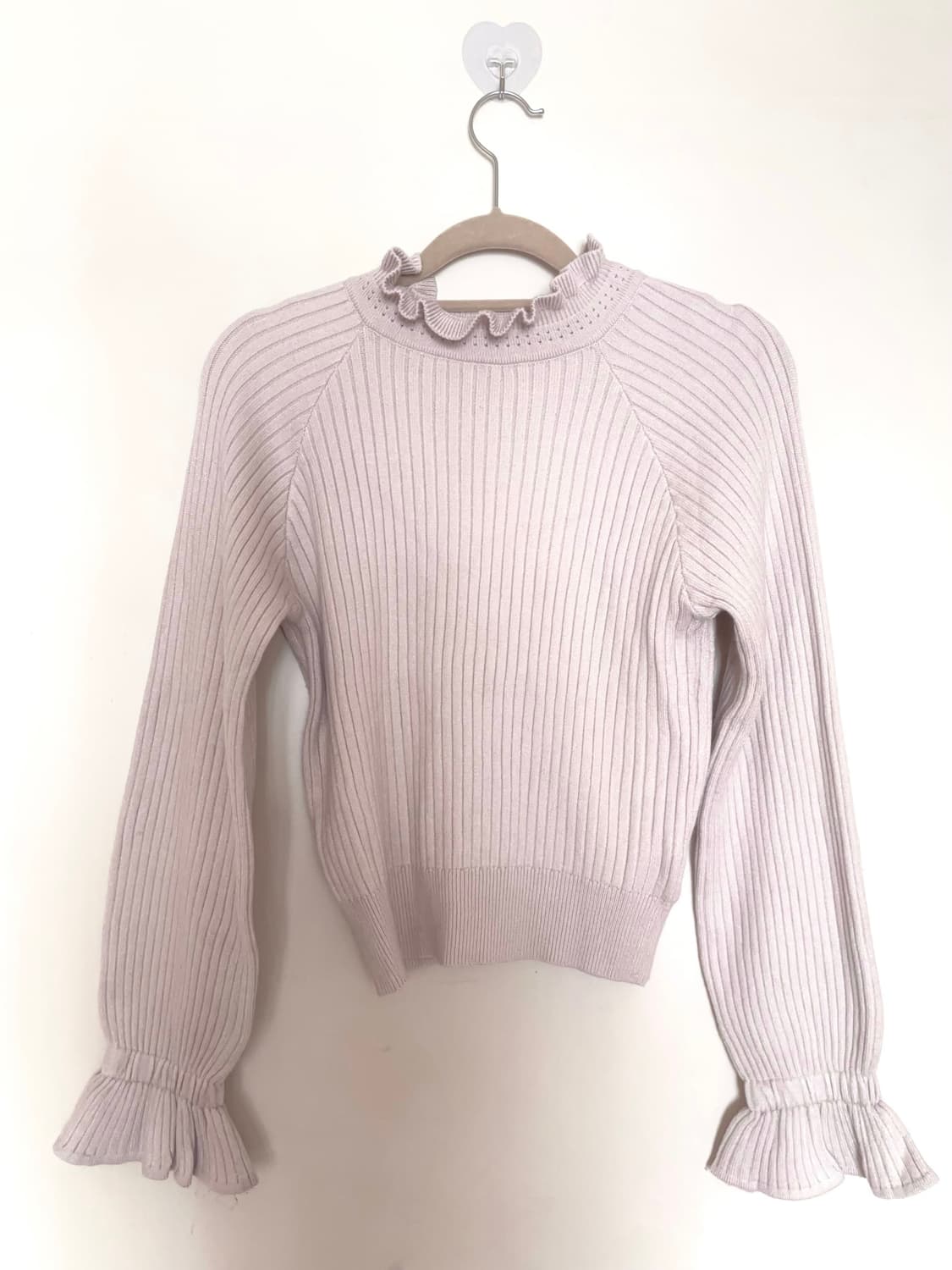 스나계 골지 프릴 니트 블라우스 상품이미지4