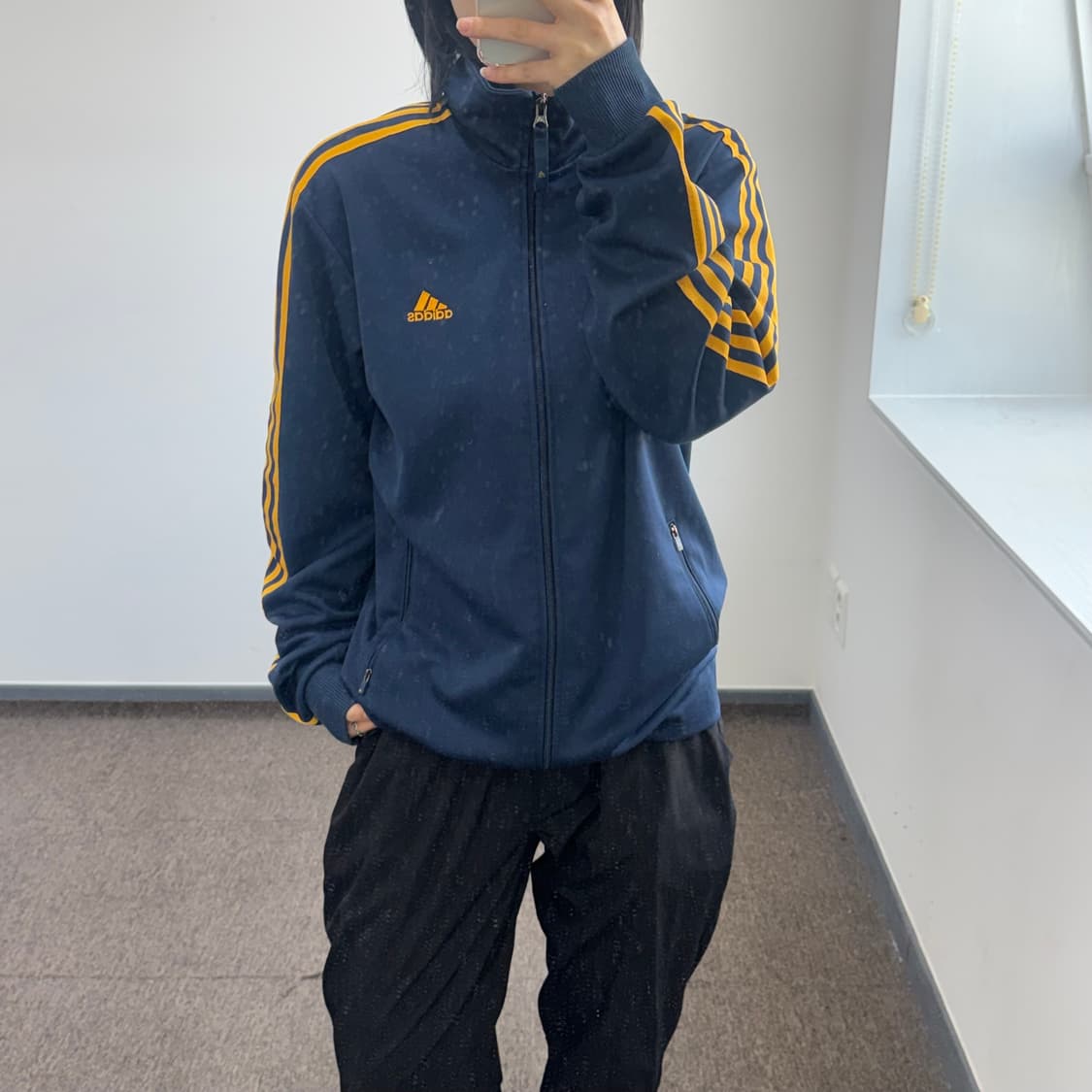 Adidas 아디다스 옐로우 로고 네이비 져지  상품이미지1