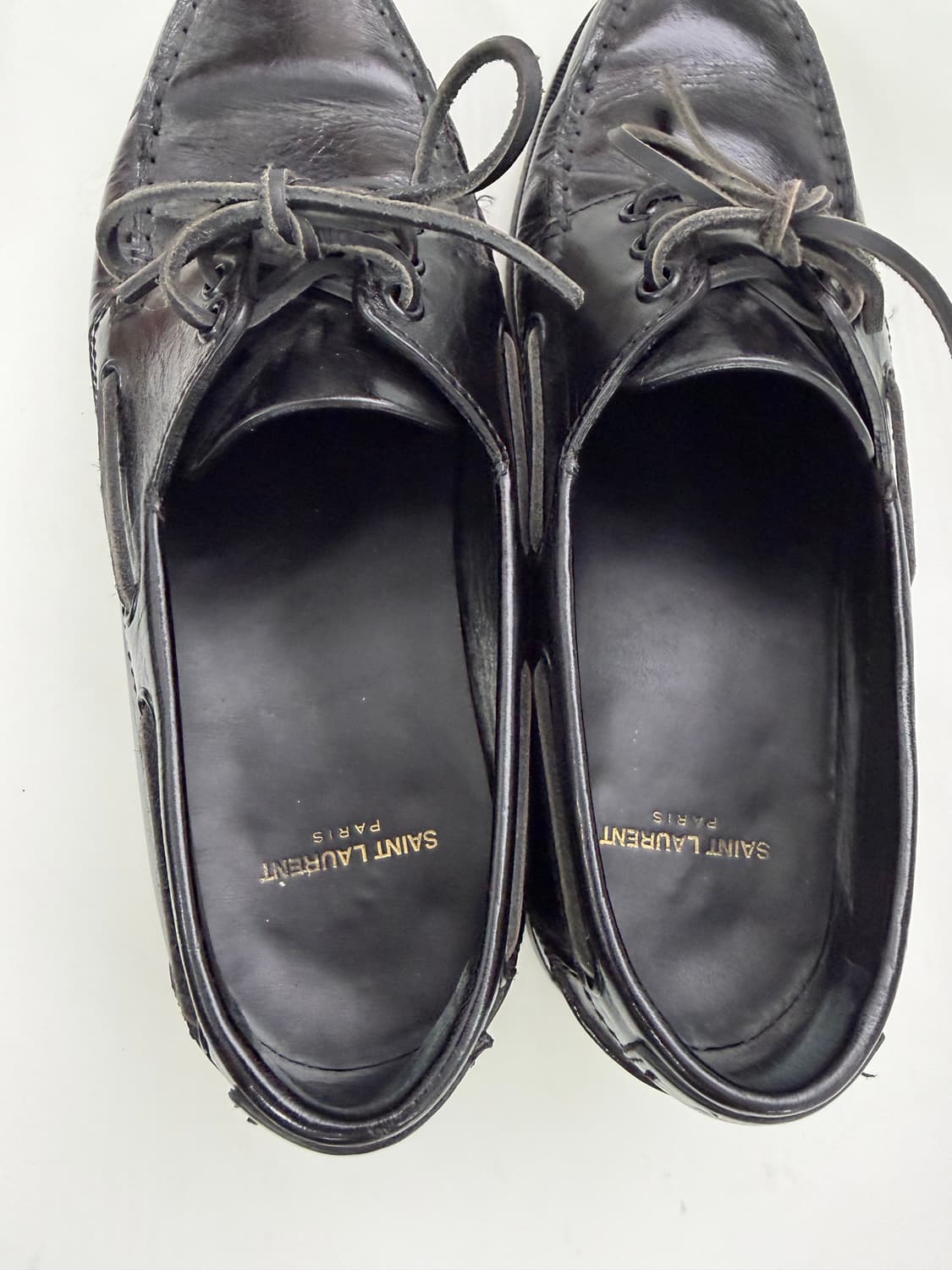 정품) 생로랑 남성 블랙 가죽 보트 슈즈 로퍼 42(265) 상품이미지8