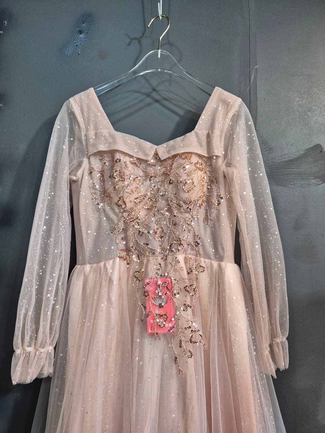 톤다우핑크 스팽글 롱 드레스 55 66 상품이미지3