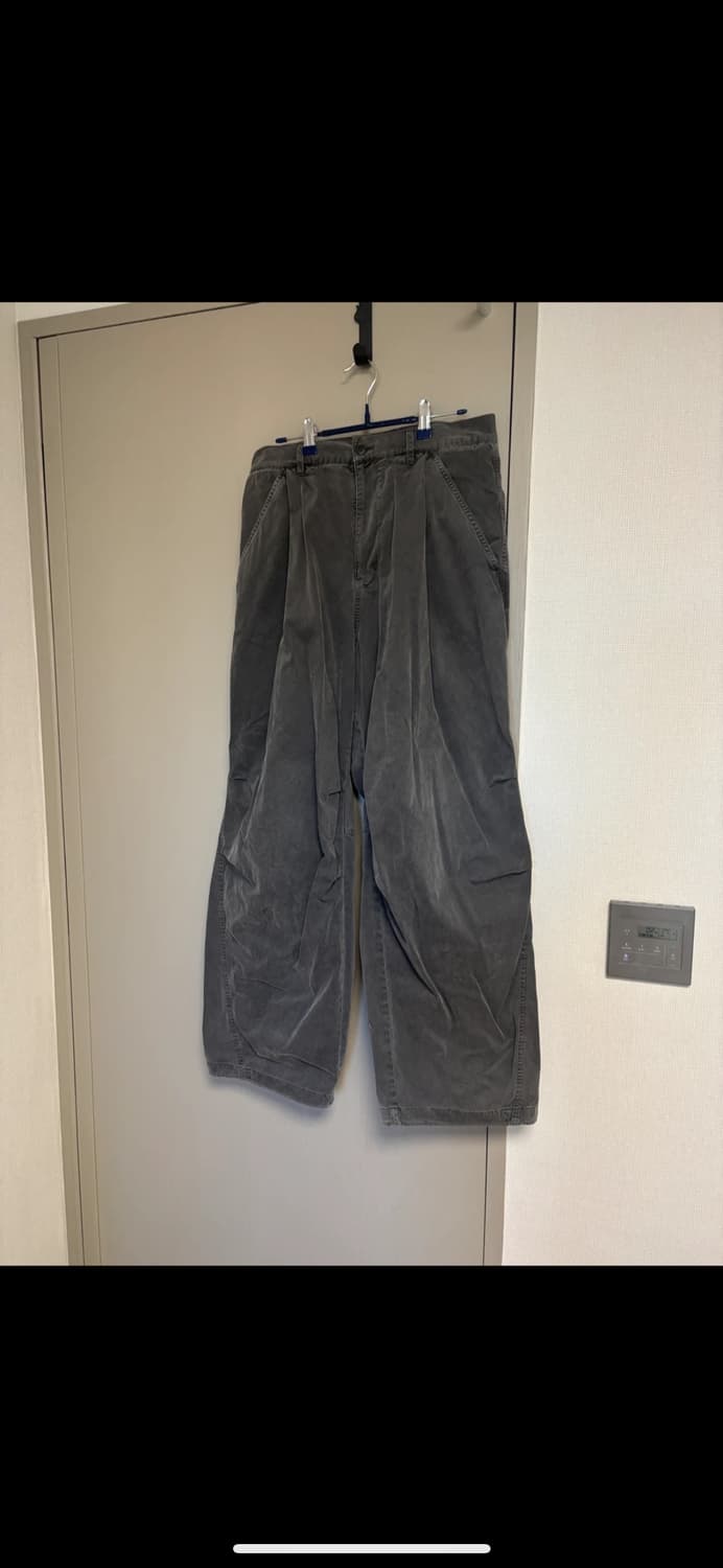 999휴머니티 플리츠팬츠 m(2) 워시드 차콜  상품이미지2