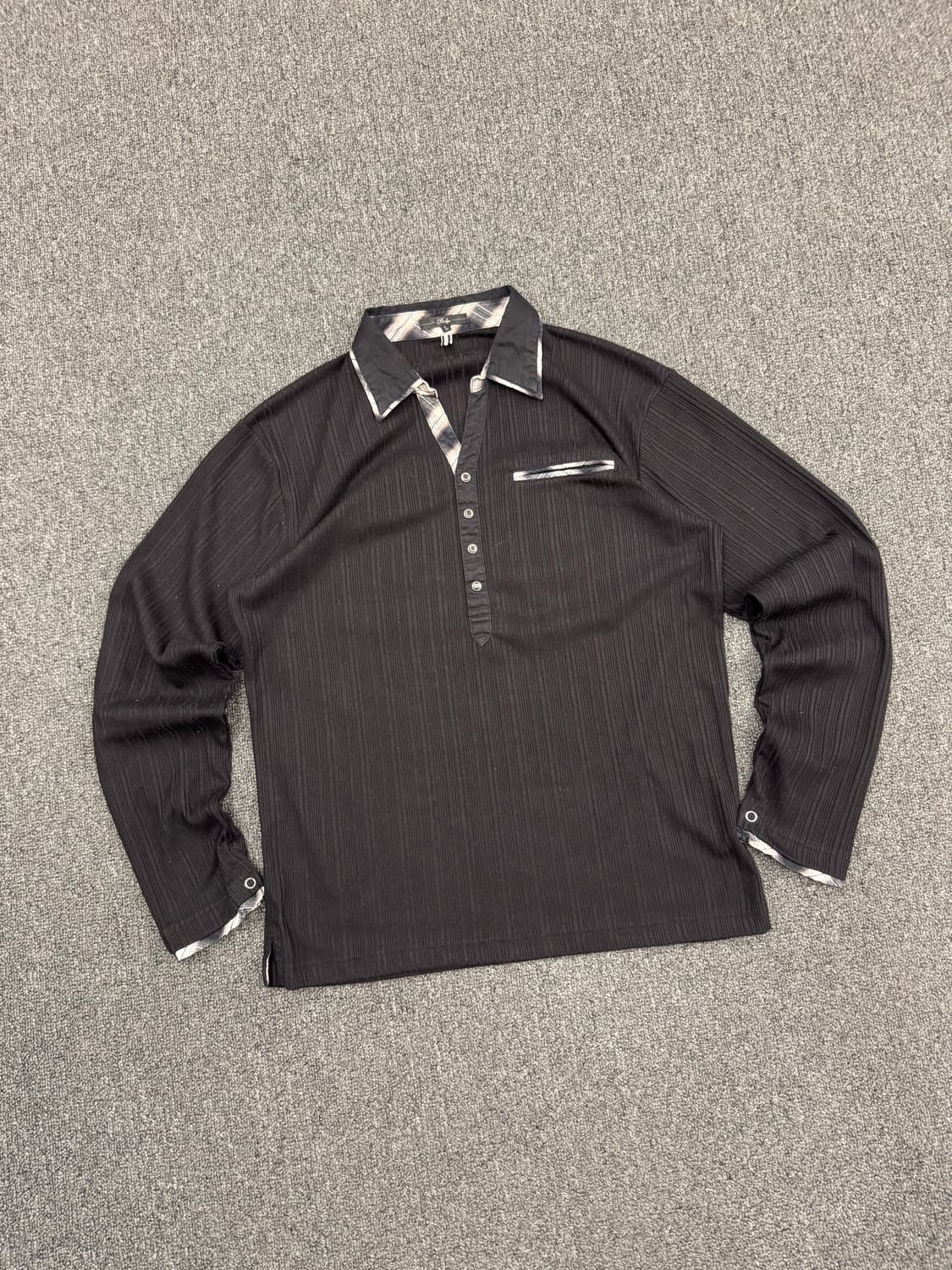 L)Dadge 빈티지 4버튼 체크패턴 레이어드 카라 롱슬리브 상품이미지1