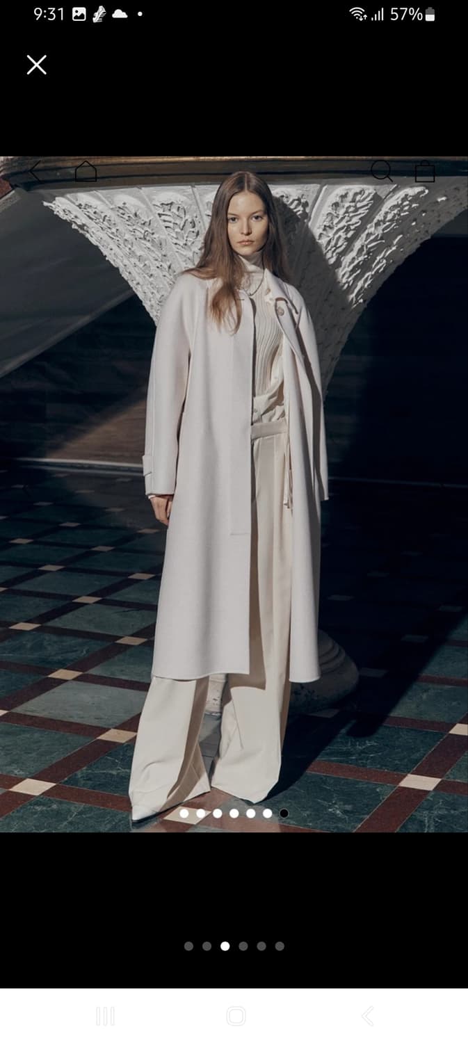 뮤제 알마 캐시미어 핸드메이드 벨티드 코트 크림 아이보리 34 상품이미지3