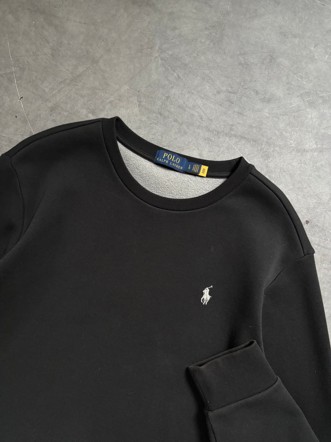 Polo 폴로 랄프로렌 QR신형 블랙 컬러 안감플리스 맨투맨 상품이미지3