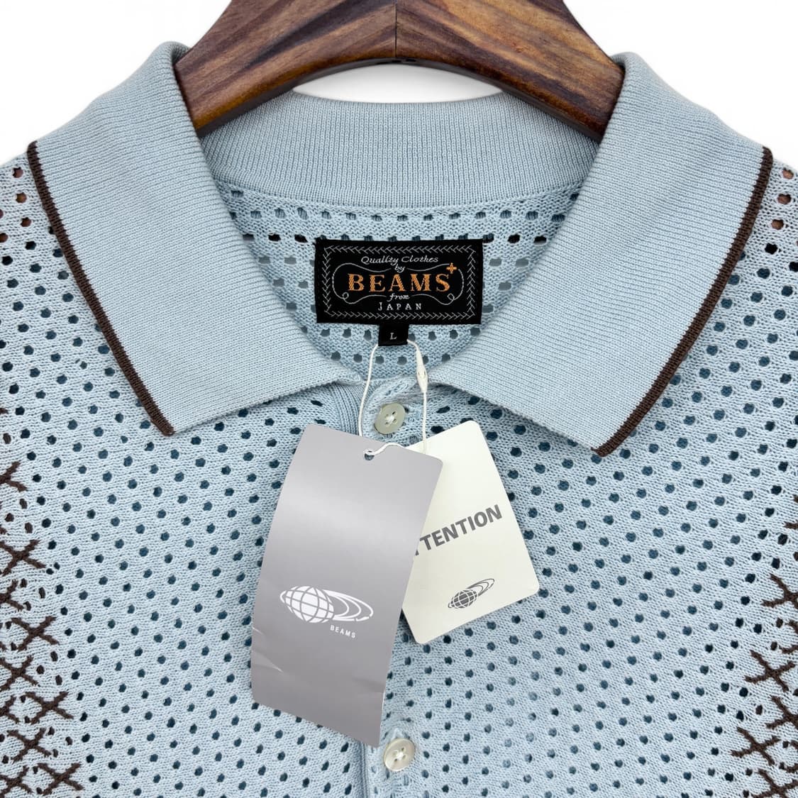 빔즈 플러스 니트 폴로 메쉬 스트라이프 셔츠 상품이미지3