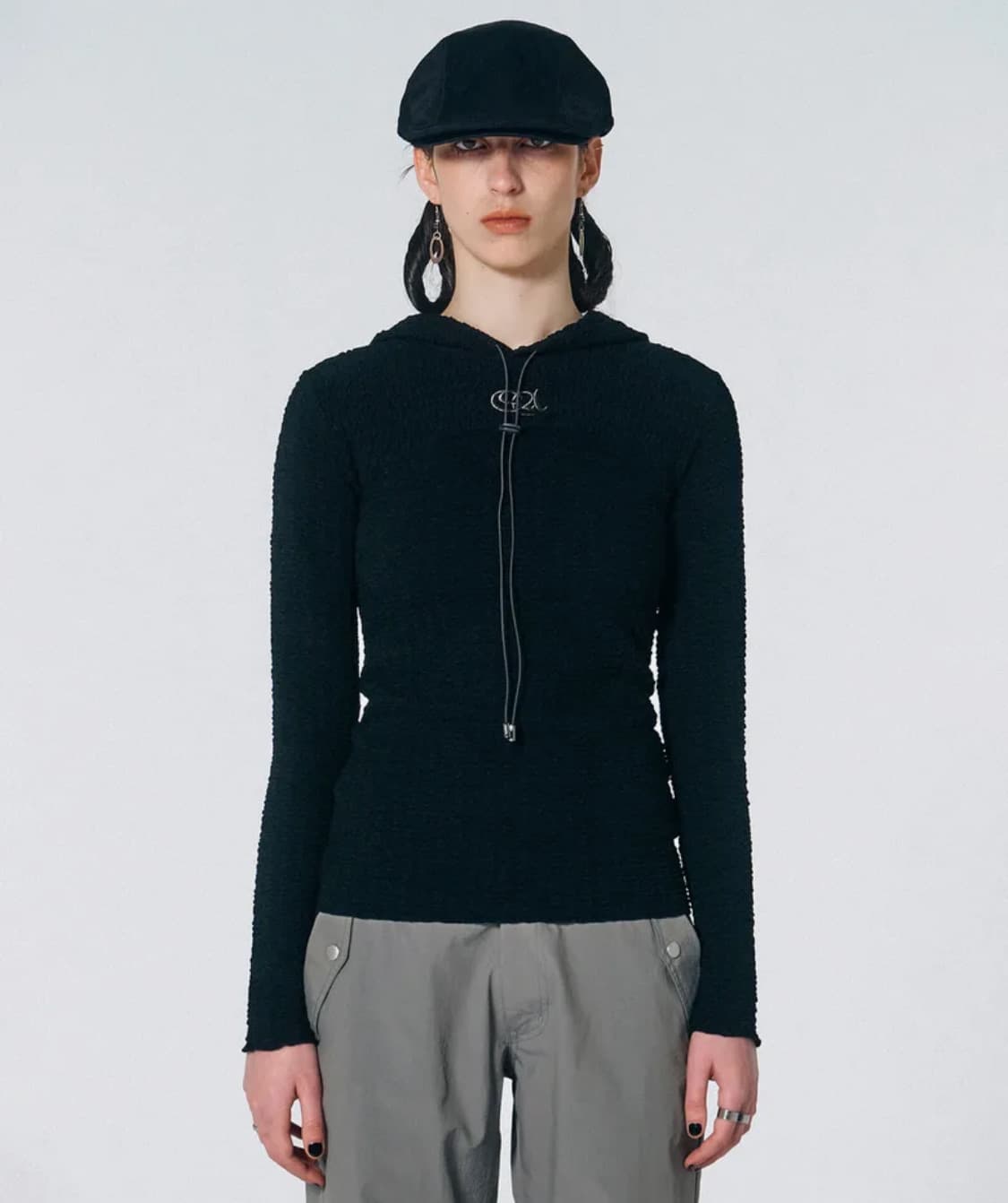 Sculptor E-string Crinkle Hoodie Black 상품이미지2