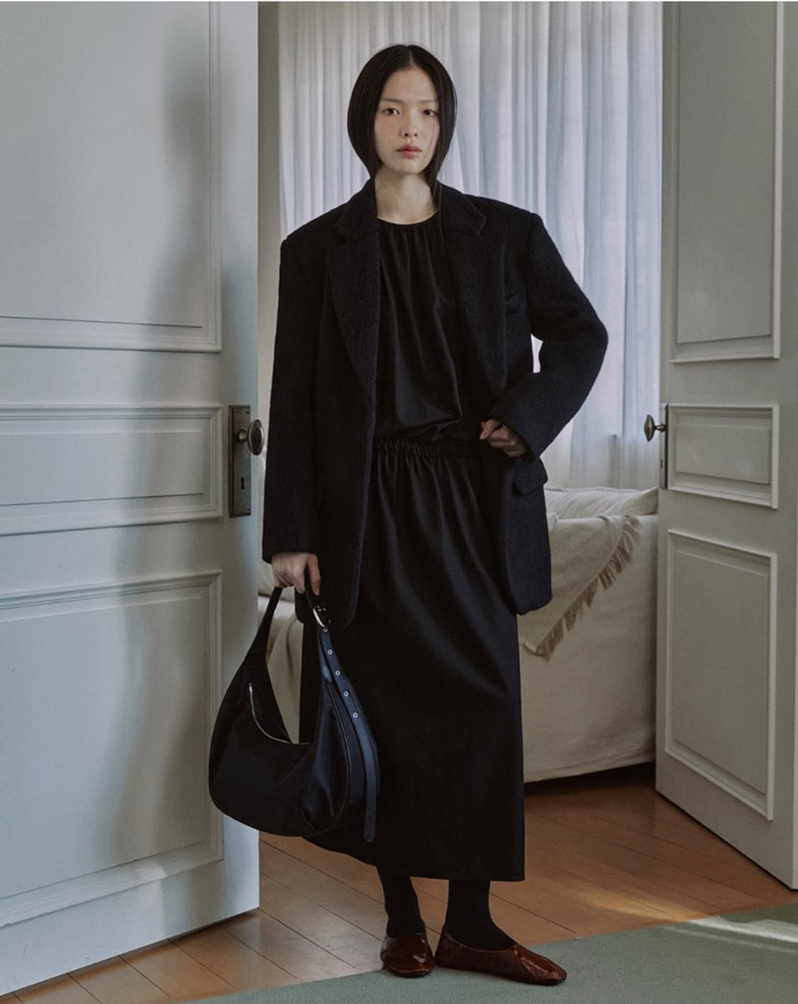 마이스 헤어리 알파카 블렌디드 싱글 코트 울 자켓  상품이미지1