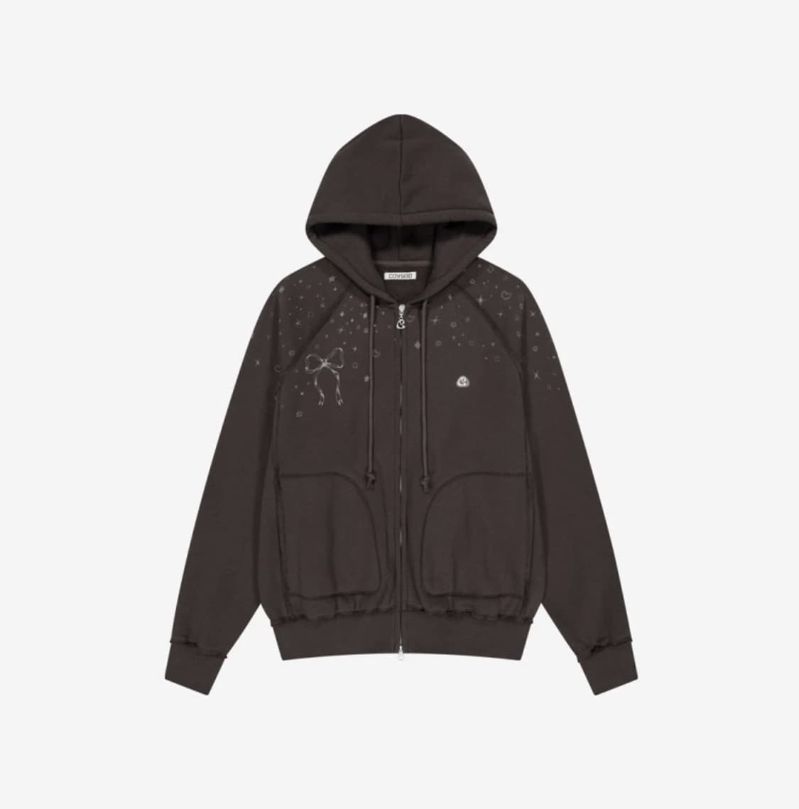 코이세이오 트윙클 후드집업 다크브라운 상품이미지1