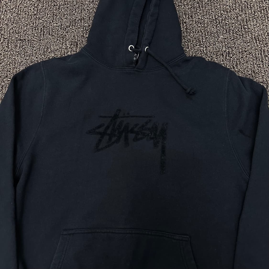 Stussy 스투시 로고 기모 후드티 블랙 M 상품이미지3