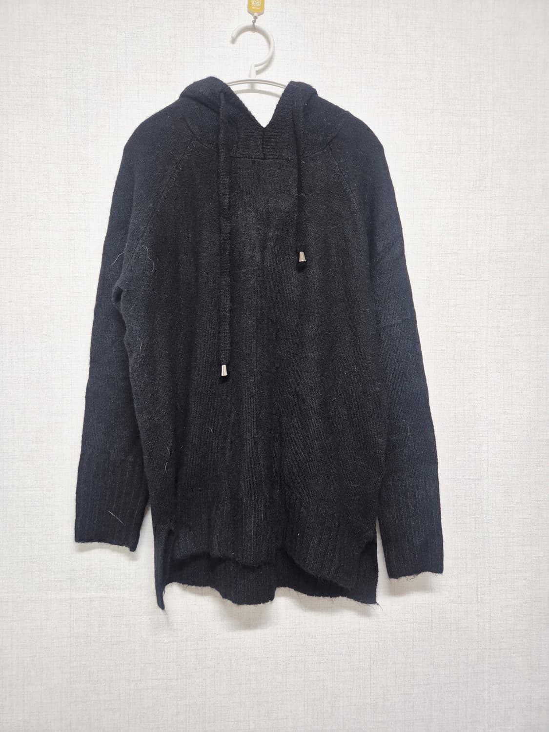 블랙 니트 후드티 상품이미지1