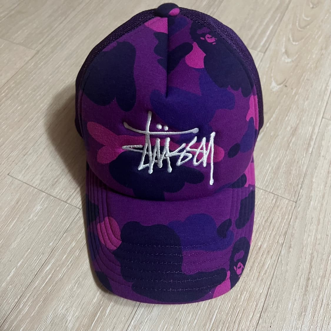 스투시 x 베이프 트러커 캡 퍼플 상품이미지2