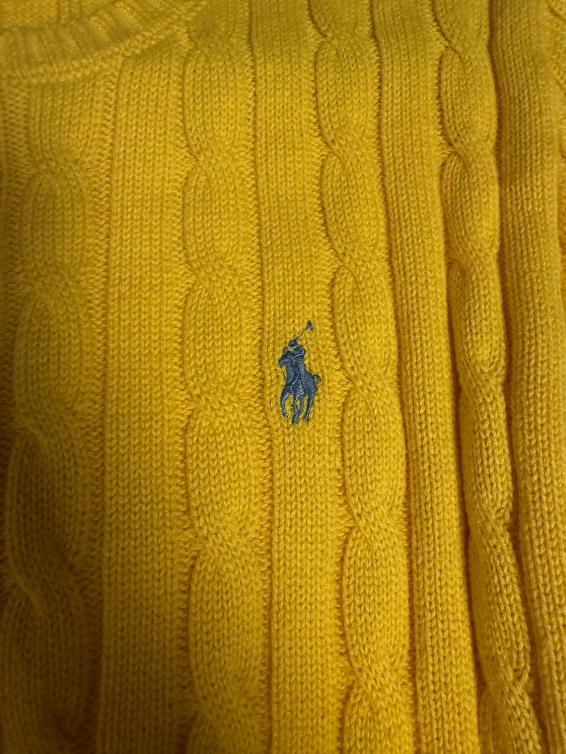 비타민 옐로우 • Polo 케이블 니트 L 상품이미지3