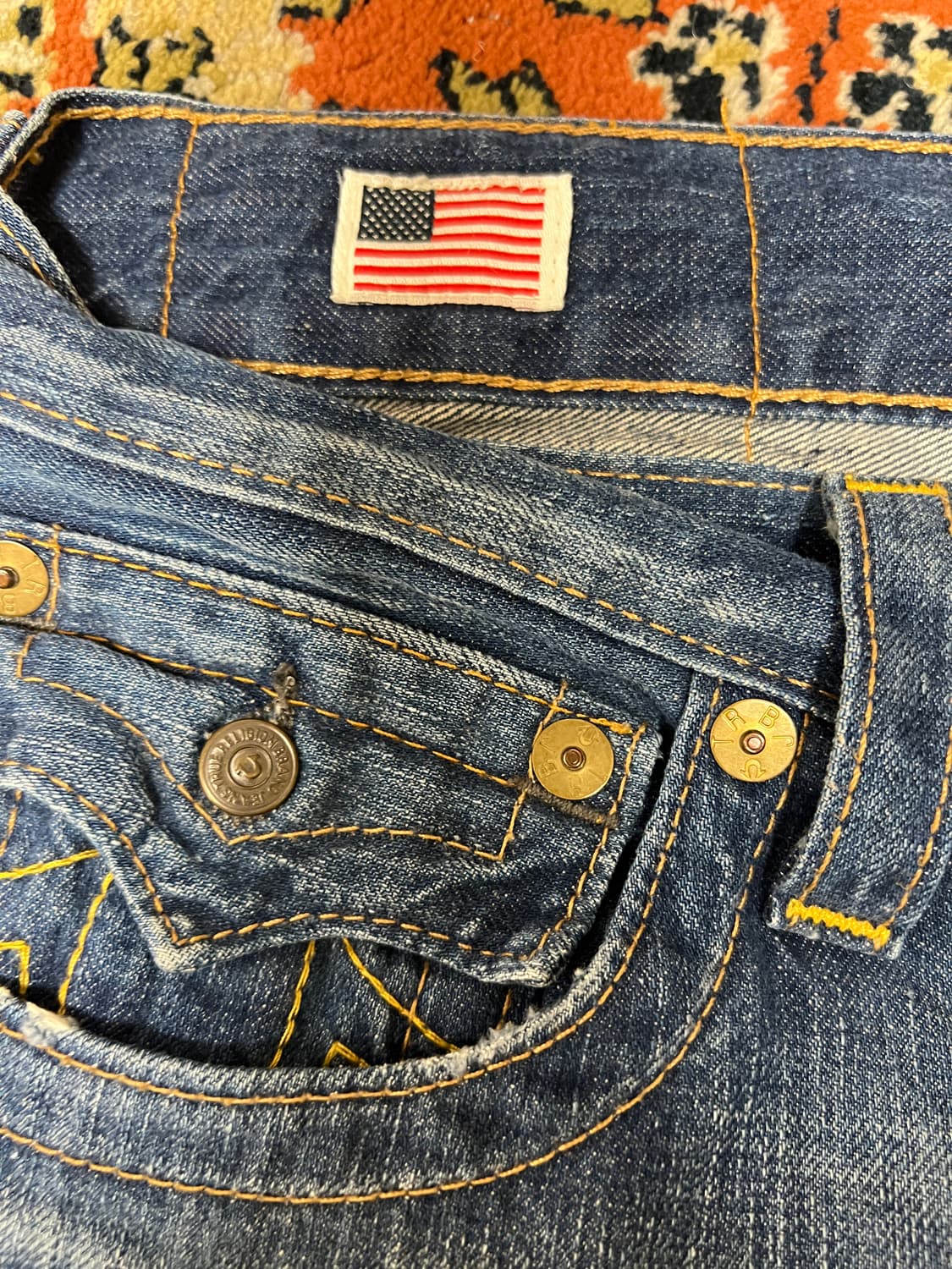 [32] 트루릴리전 Ricky 데님팬츠 중청 상품이미지3