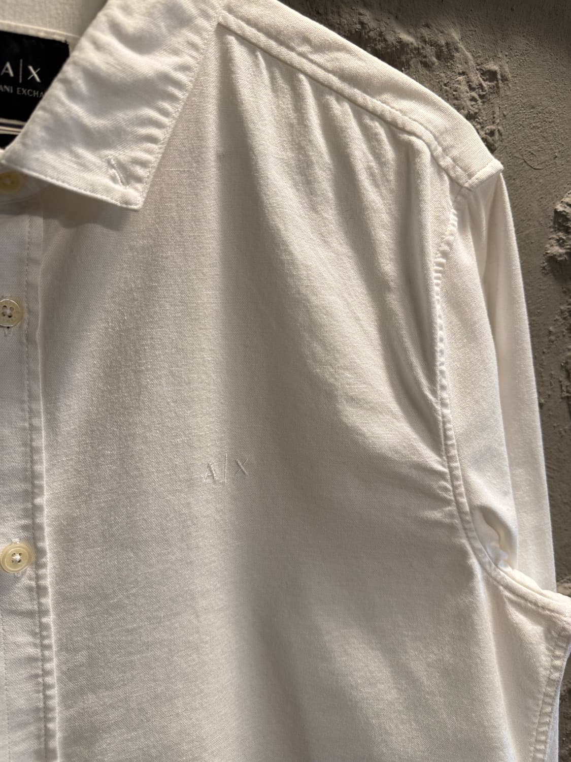 M 알마니익스체인지 ARMANI 슬림핏 코튼 셔츠 화이트 상품이미지4