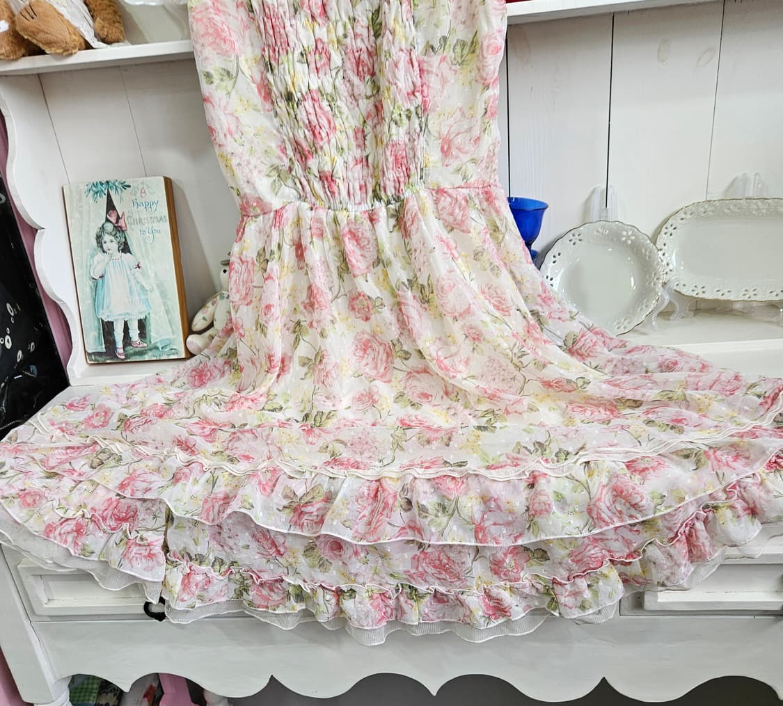 엑시즈팜(axes femme) 로즈 쉬폰 프릴 원피스 상품이미지7