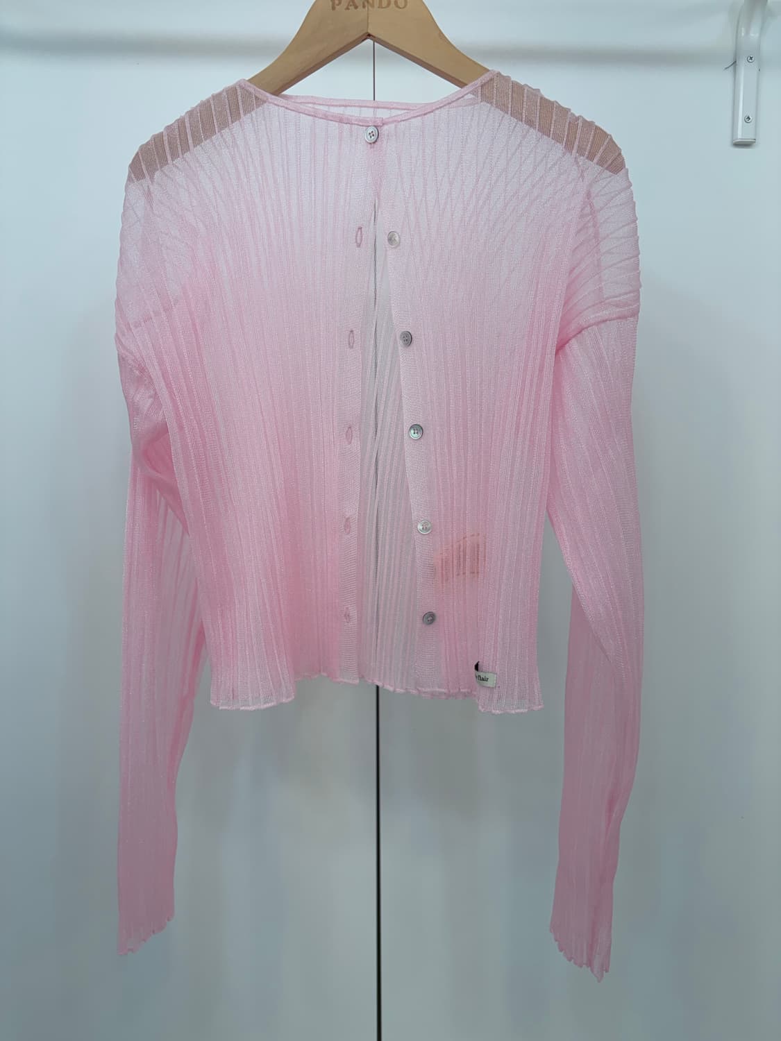 오버듀플레어 쉬어 글로 가디건 핑크 상품이미지5