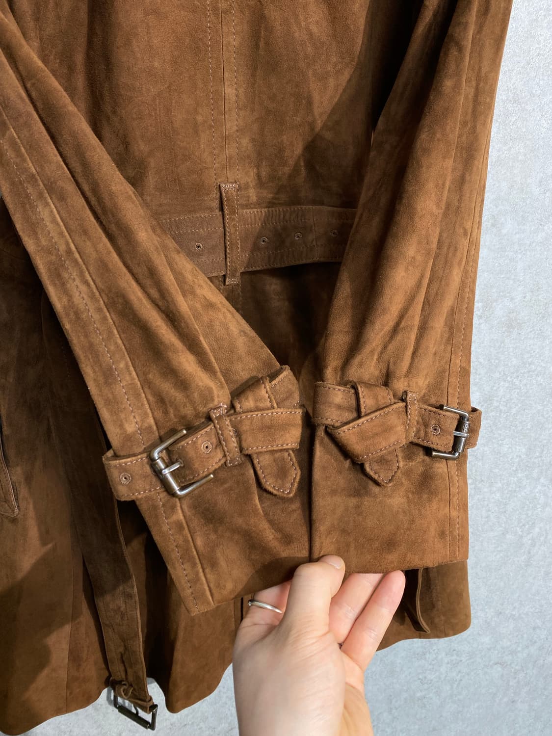 [2] COACH 코치 브라운 스웨이드 트렌치 코트 상품이미지6