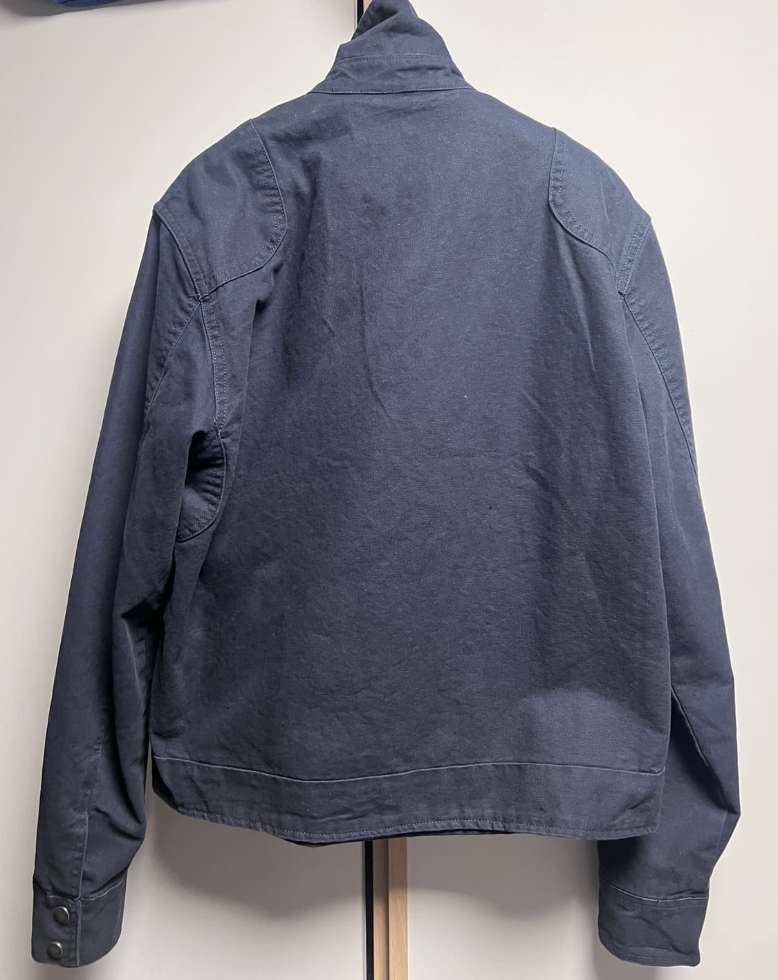 Button Decor Stand Collar Jacket 네이비 상품이미지3