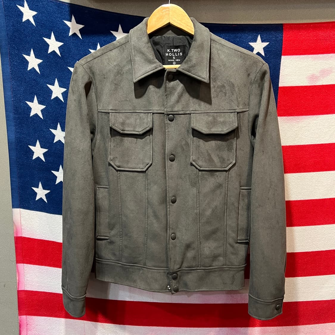 K.TWO HOLLIS 그레이 스웨이드 자켓 상품이미지1
