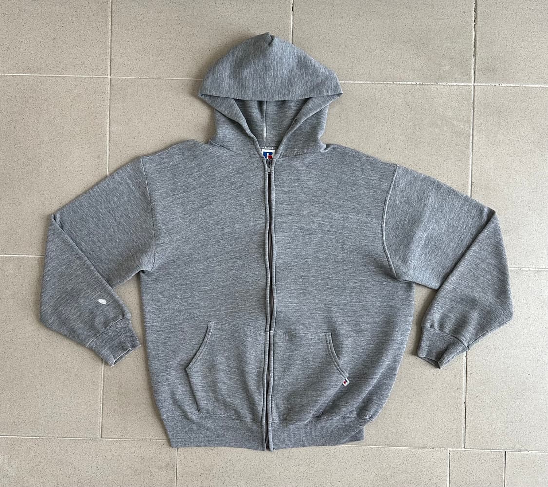 90s 빈티지 러셀 후드집업 그레이 XL USA 상품이미지1
