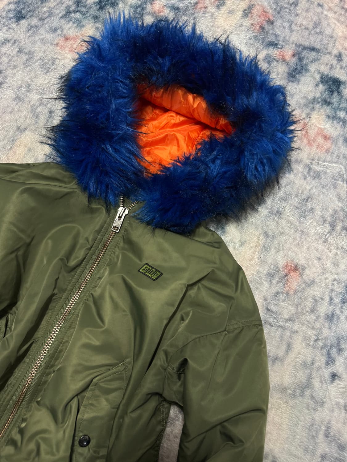 X-girl blue trimming fur ma-1 jacket 상품이미지4