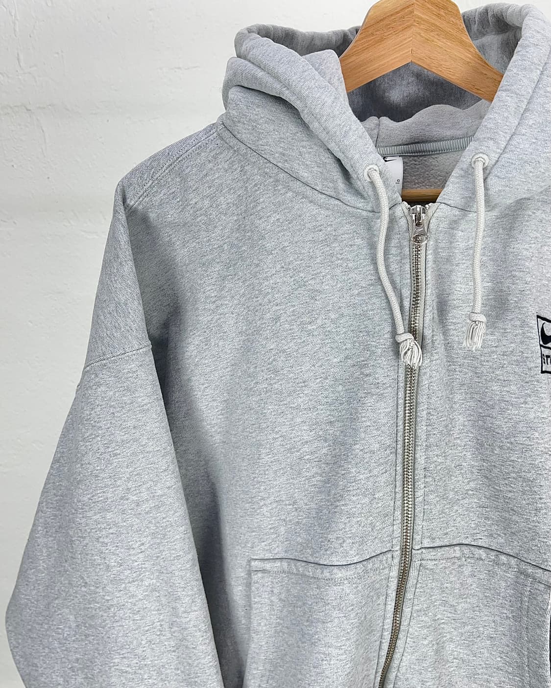 나이키 x 스투시 그레이 헤더 플리스 후디 풀 집업 자켓 상품이미지2